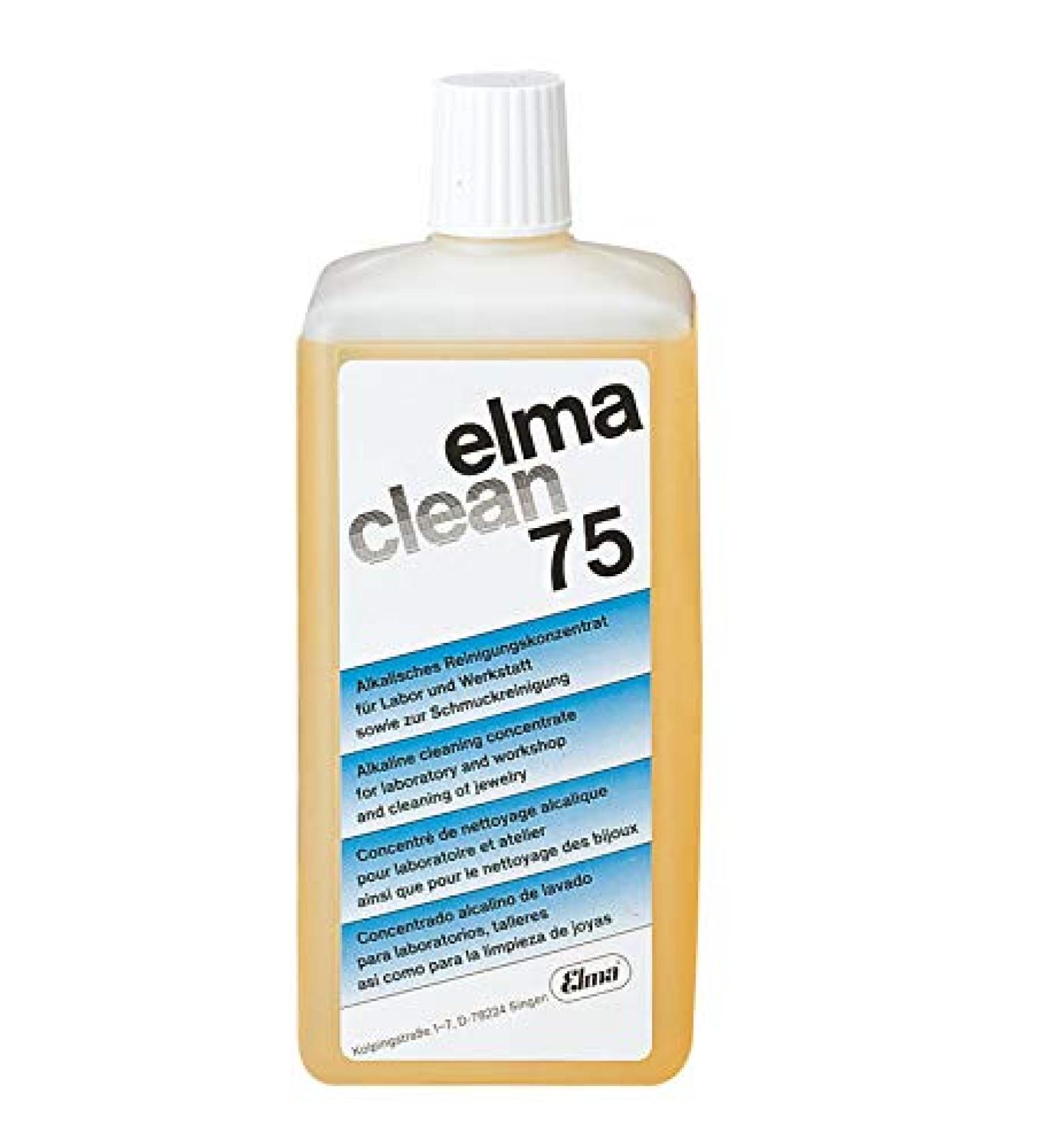 ELMA Clean 75 - Cleans appliances, parts and jewellery - Highly illuminates coloured metals - Easy to use - 1000 ml bottle - C4610902