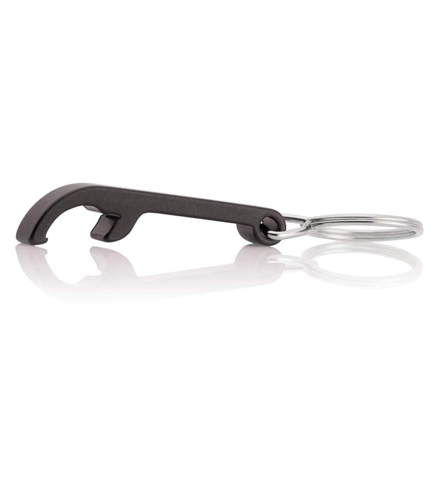 Personalised Black Bottle/Drink Can Opener Keyring - Engraved with Your Custom Text