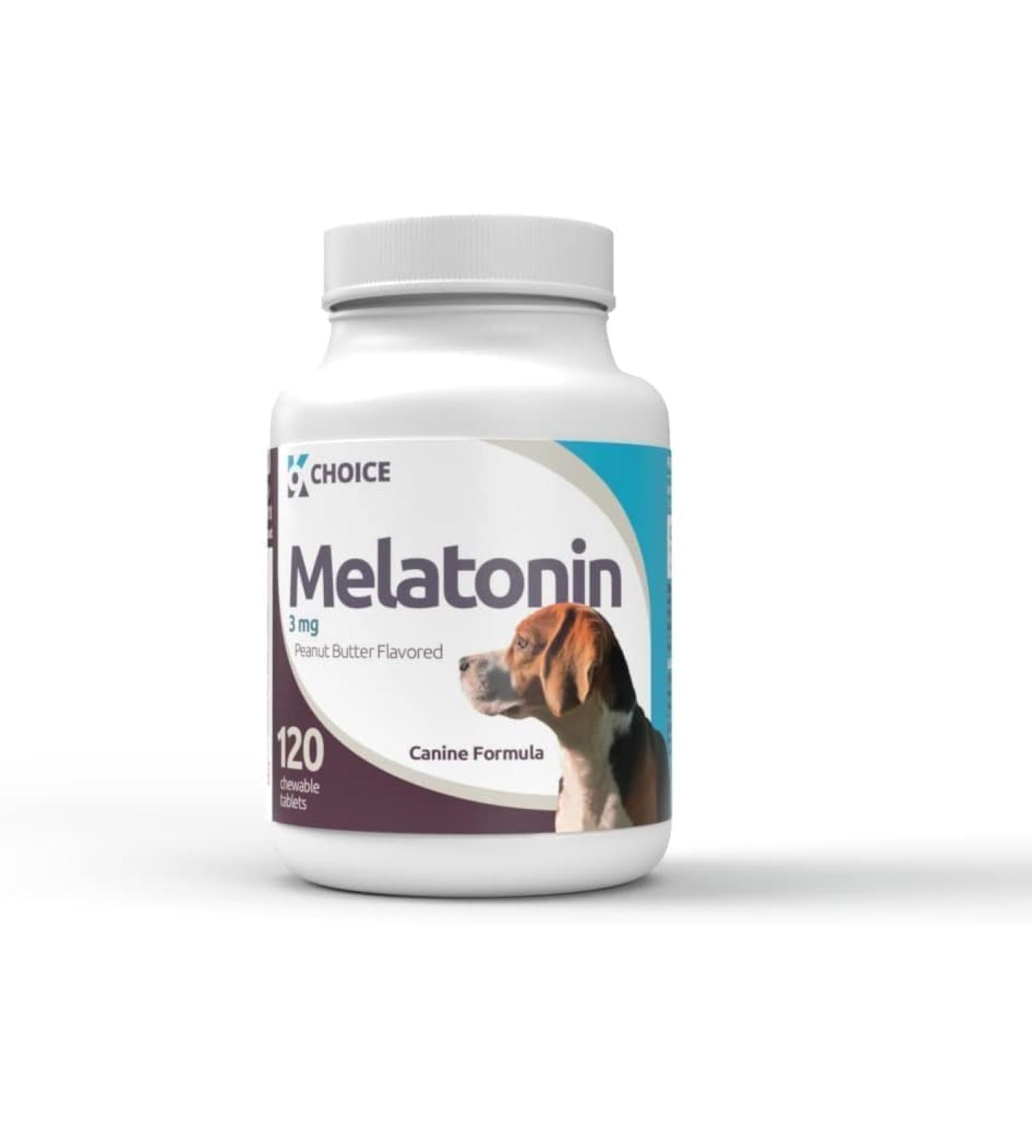 K9 Choice Melatonin for Dogs 3 mg Chewable Peanut Butter Flavor 120 Pcs Specially Formulated for Dogs (most dogs will eat tablets like a treat) Food Supplements - Buy Online on GoSupps.com