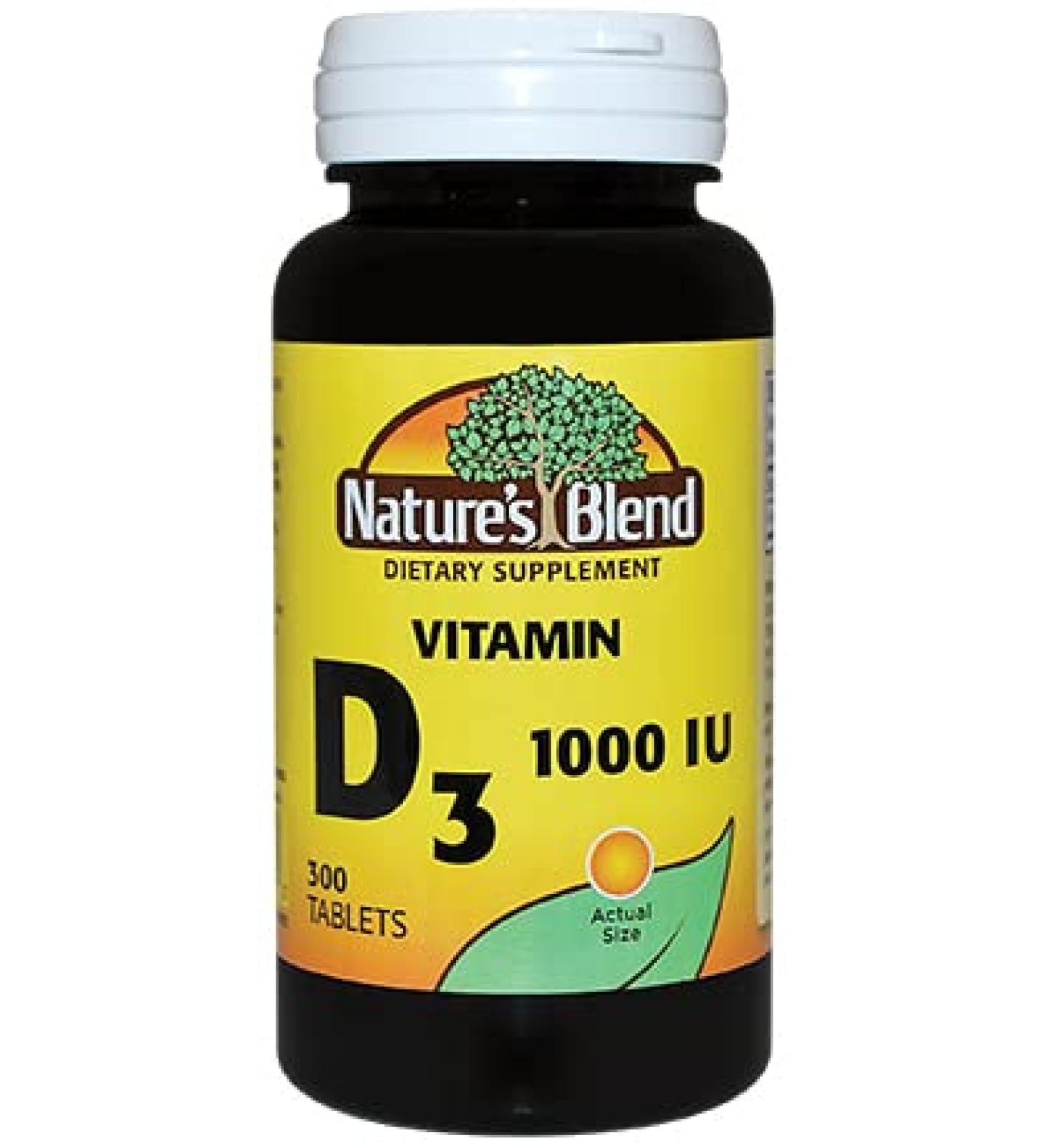 Nature's Blend Vitamin D3 1000 IU 300 Tablets