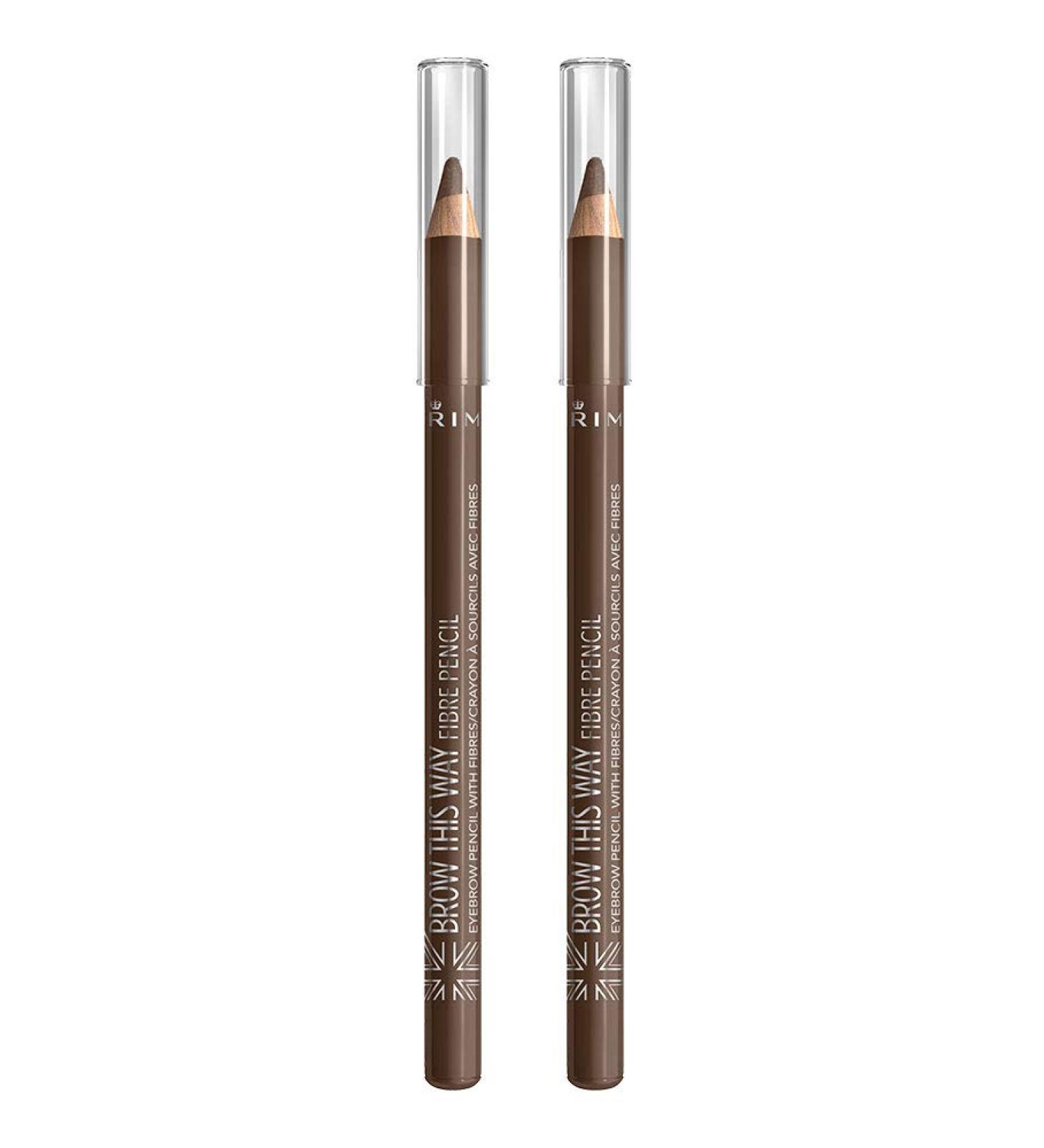 Rimmel Brow This Way Fibre Pencil Medium Brown Pack of 2 - 0.05 oz (2 Pack) - Buy Online on GoSupps.com