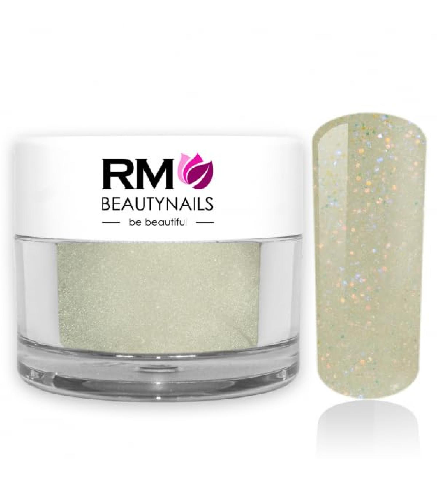 Acrylic Color Powder - White Glitter for Nail Design | RM Beautynails 10g - International Shipping Available - Buy Online on GoSupps.com