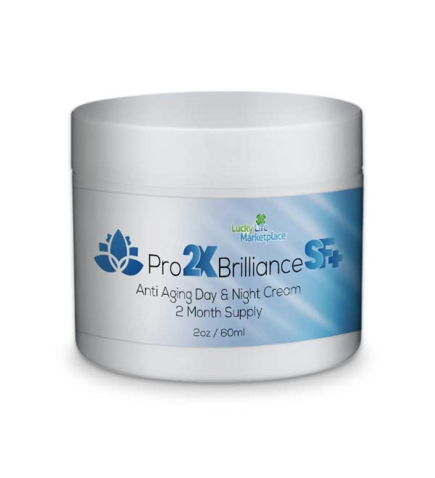 Pro 2x Brilliance SF Cream - Anti Aging Day & Night Skin Firming Cream for Wrinkle Reduction & Hydration - 2 Month Supply - Buy Online on GoSupps.com