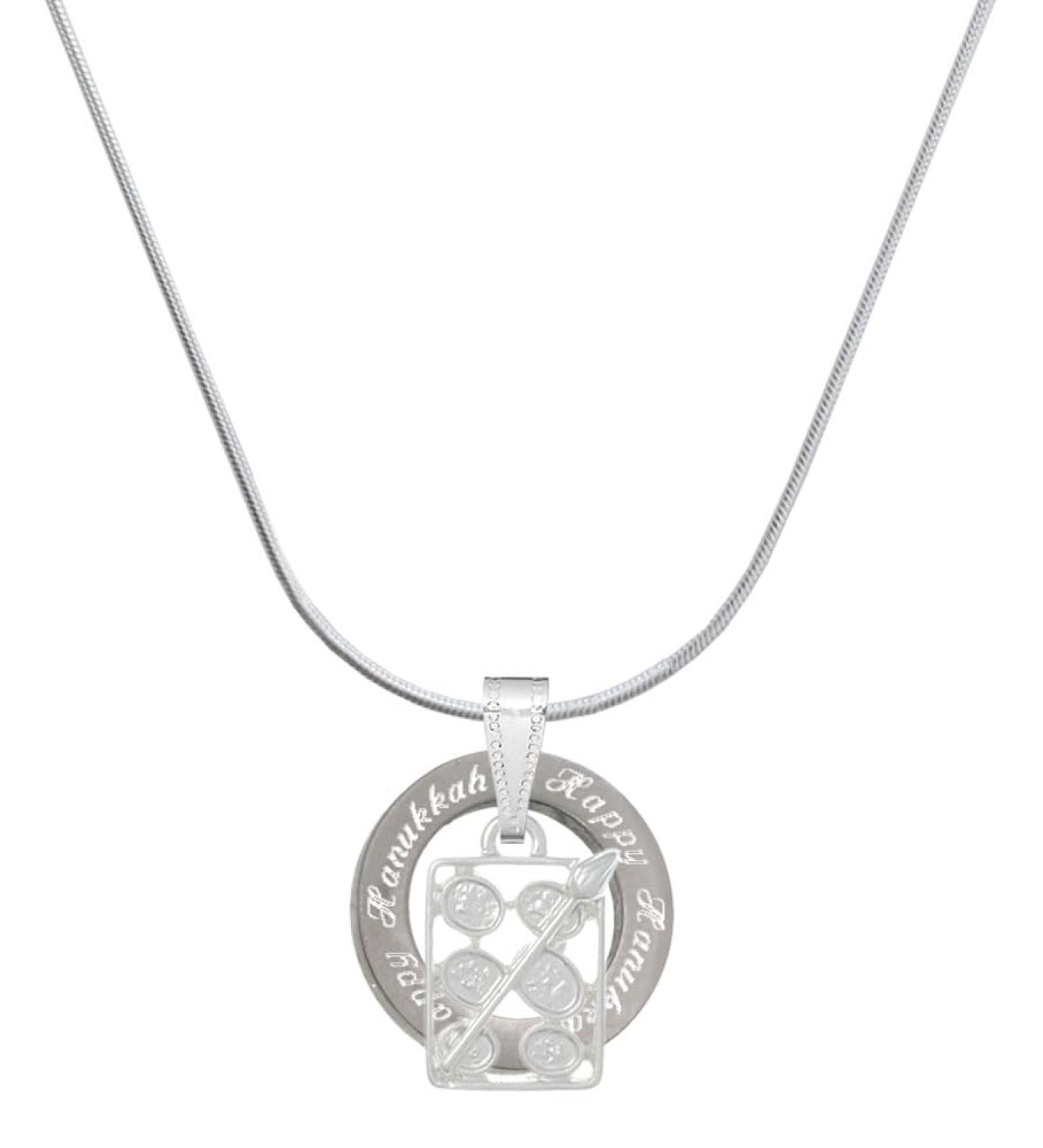 Shop Delight Jewelry Silvertone 3-D Eye Shadow Palette & Happy Hanukkah Message Ring Necklace - International Shipping Available - Buy Online on GoSupps.com