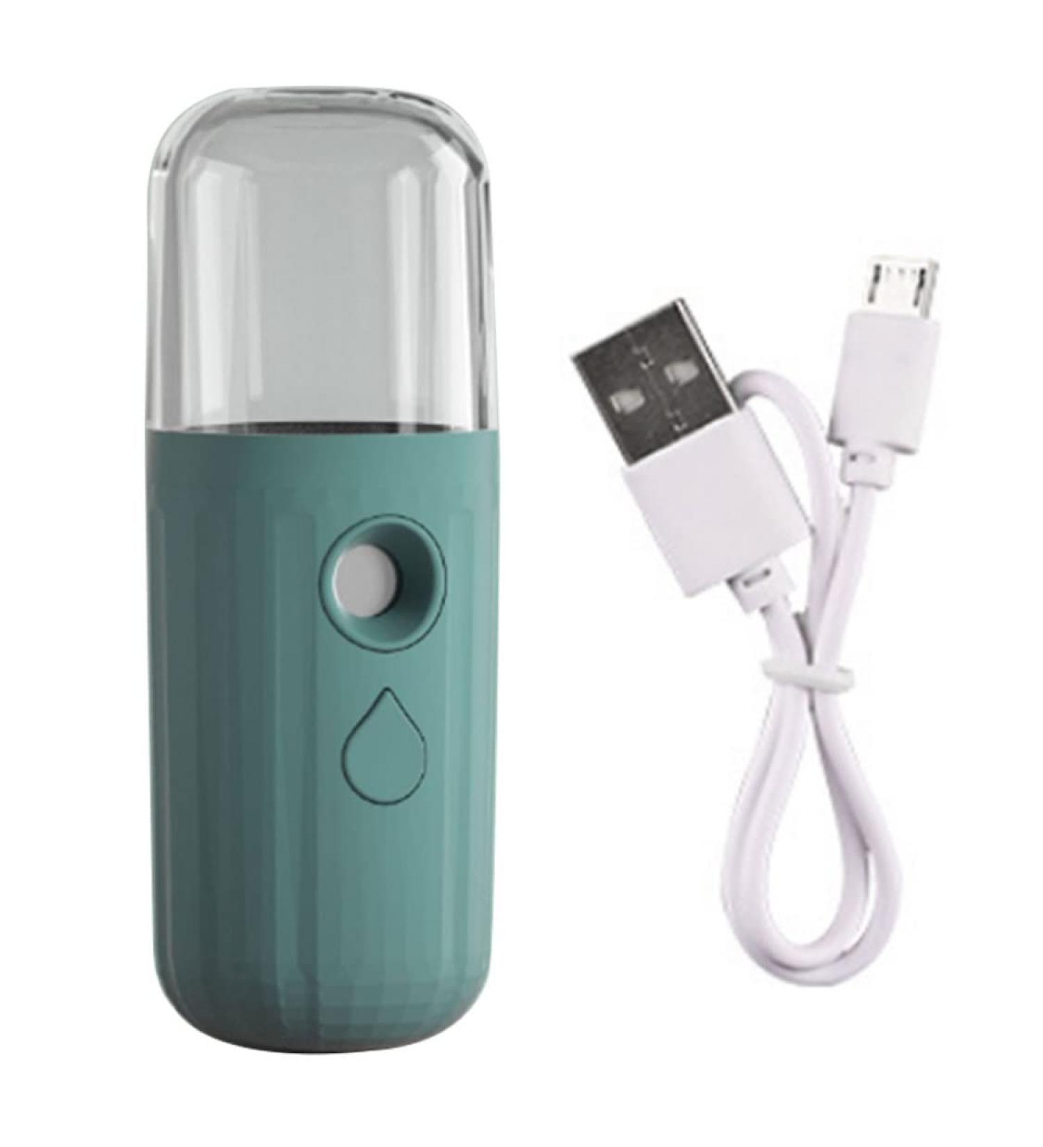 Mini Facial Mister Handheld Face Mist Sprayer Moisturizing USB Recharging Skin Hydration Tool 30ml Green Handy Moisturizing Sprayer - Buy Online on GoSupps.com