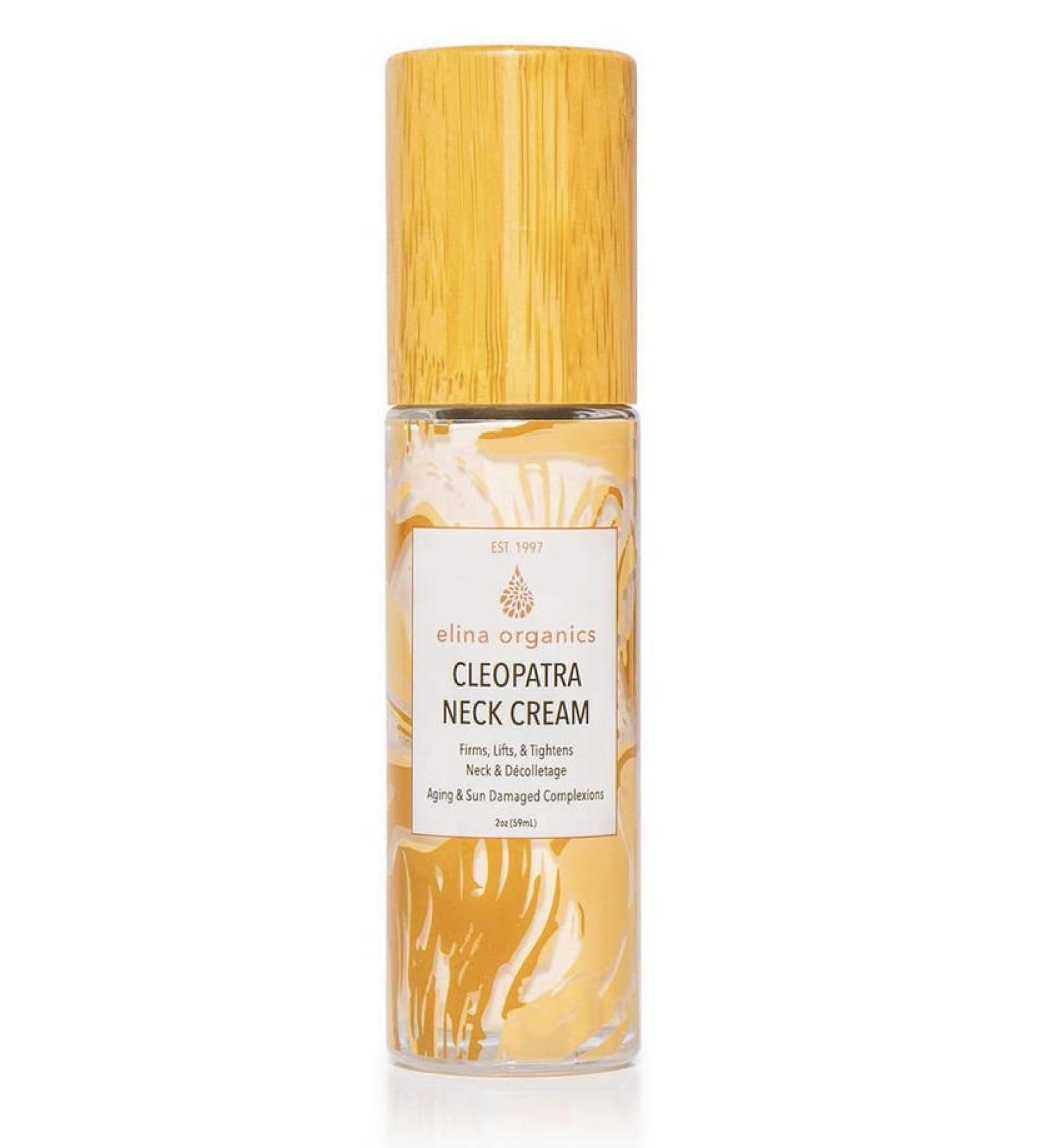 Elina Organics Cleopatra Neck Cream 2oz - Anti-Aging Moisturizer with Colloidal Gold & Silk Peptides | Reduce Neck Wrinkles & Lift Skin Naturally - Buy Online on GoSupps.com