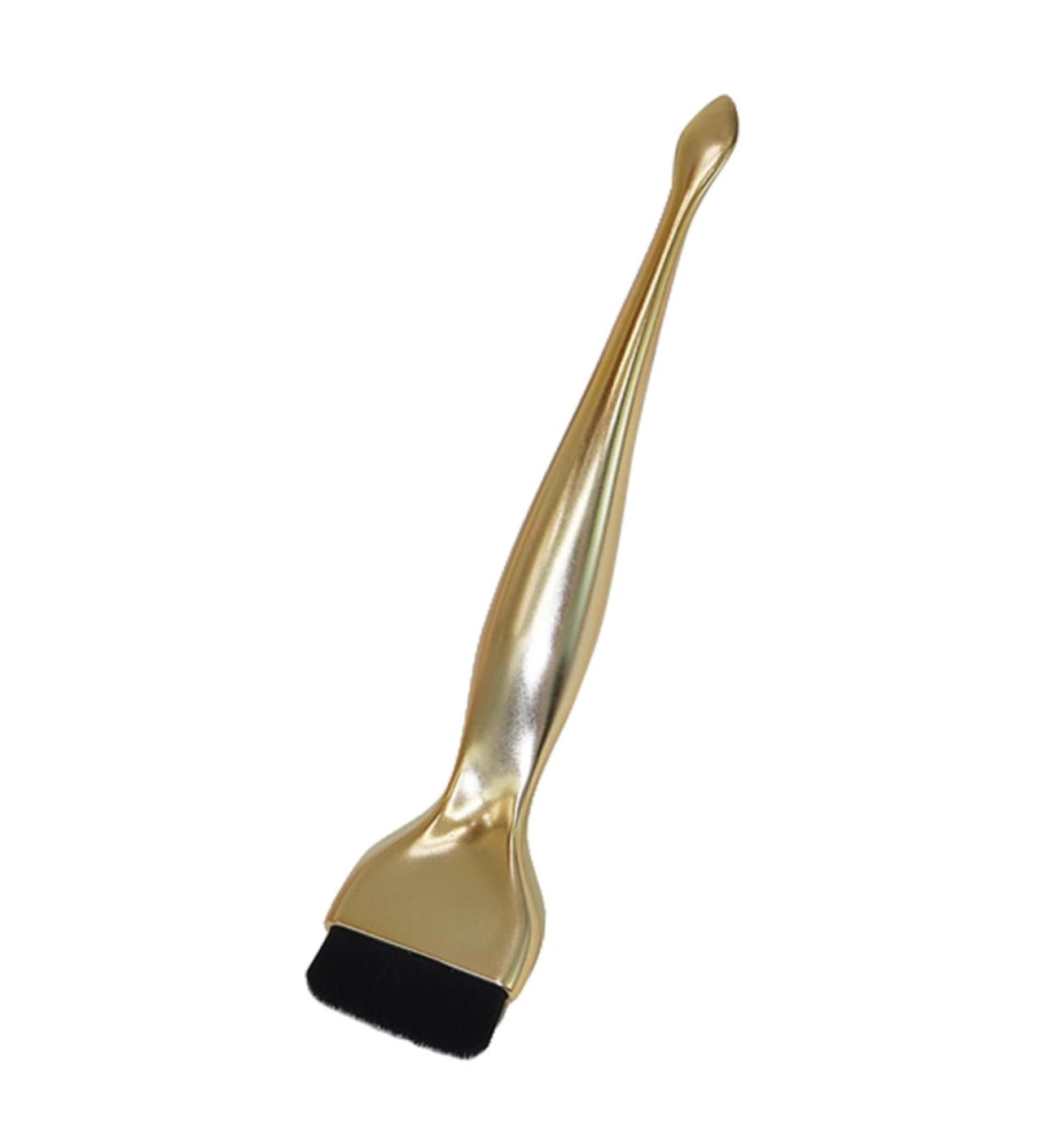 HONMEET Plastic Artificial Fiber Foundation Makeup Brush with Spoon Makeup Brush for Foundation Portable Makeup Brush Portable Foundation Liquid Brush 16.20X3.50X1.20CM Golden - Buy Online on GoSupps.com