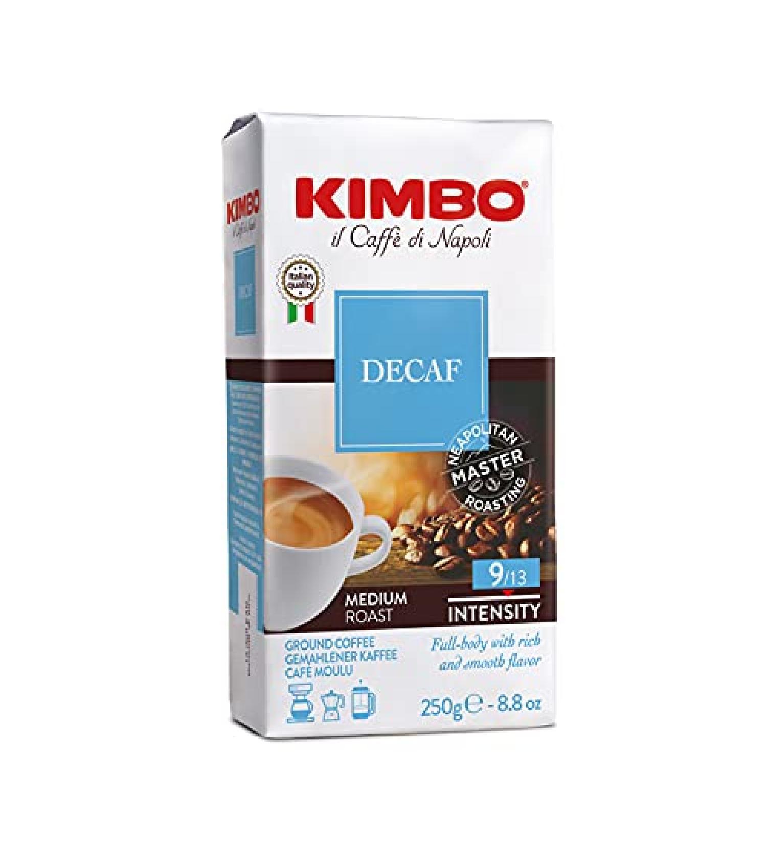 Kimbo DECAFFEINATO Ground Coffee - (4 x 250g)