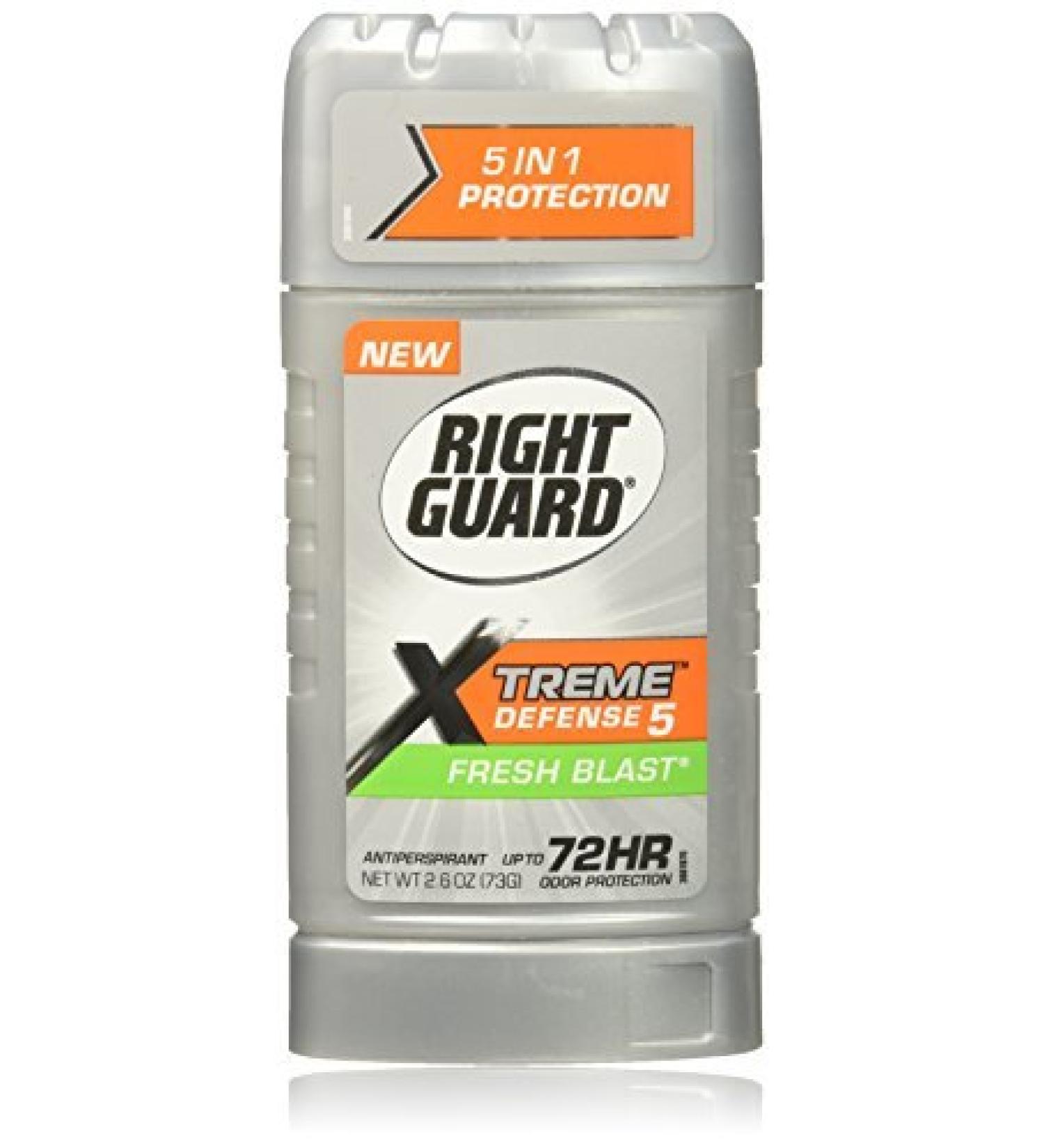 Right Guard Xtreme Defense Fresh Blast Antiperspirant Deodorant - 2.6 oz Stick, 6 Count Pack - Buy Online on GoSupps.com