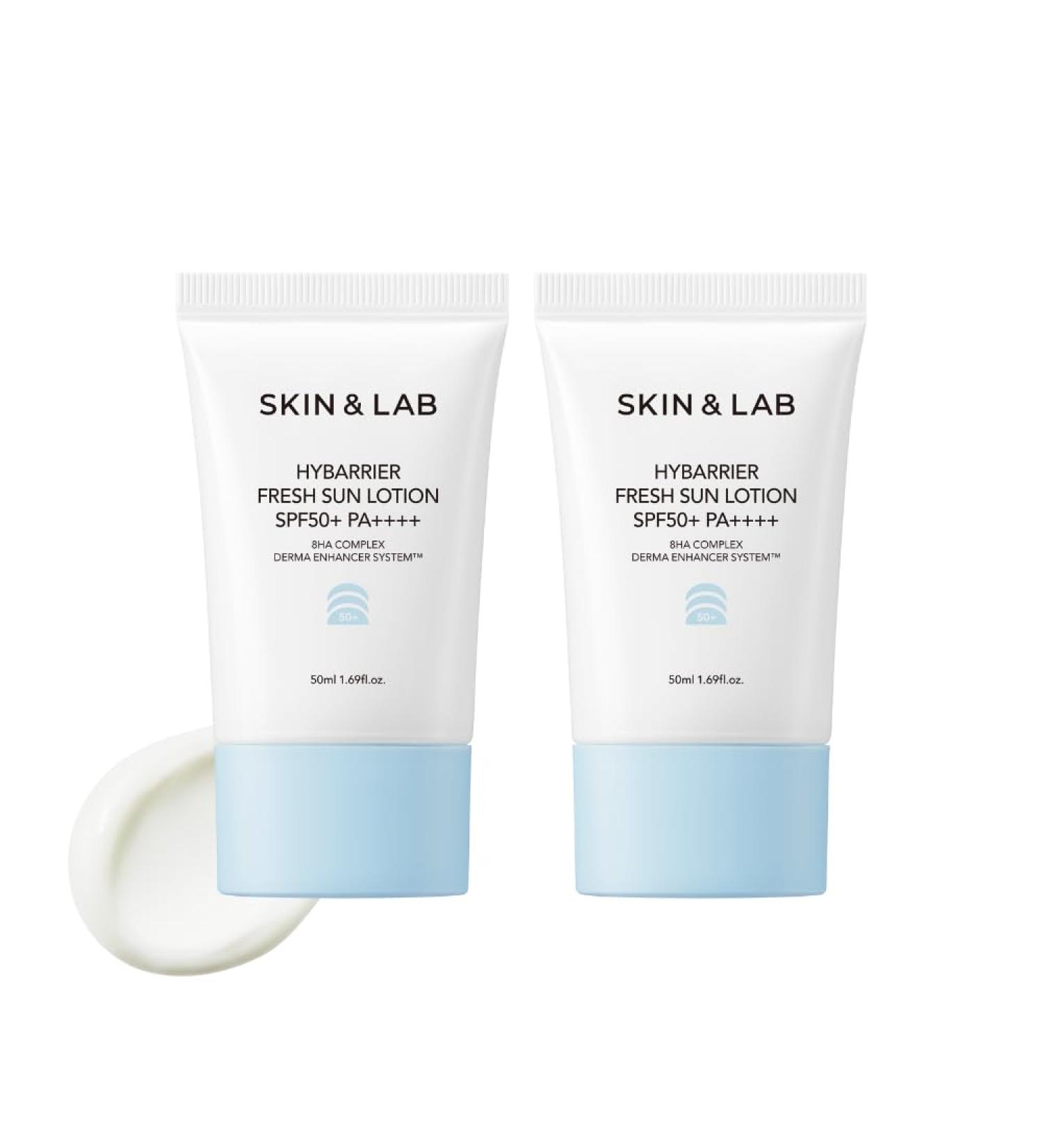 Buy SKIN&LAB Hybarrier Fresh Sun Lotion Set of 2 | SPF 50+ PA+++ Chemical Sunscreen | 1.69 fl oz (2 PC) - Best International Shipping - Buy Online on GoSupps.com