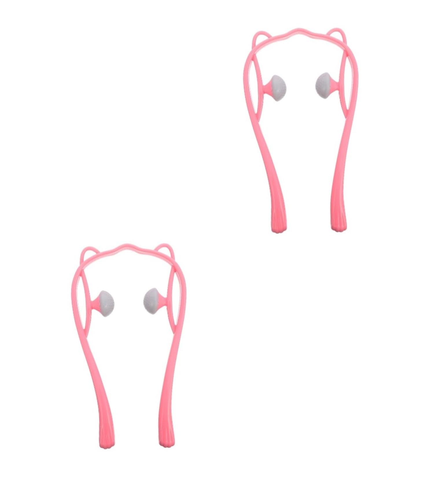 Minkissy Manual Massage Device Set - Deep Tissue Roller for Legs & Neck Hand Massager - 2 Pieces in Pink - Perfect for Muscle Relief & Relaxation - Buy Online on GoSupps.com