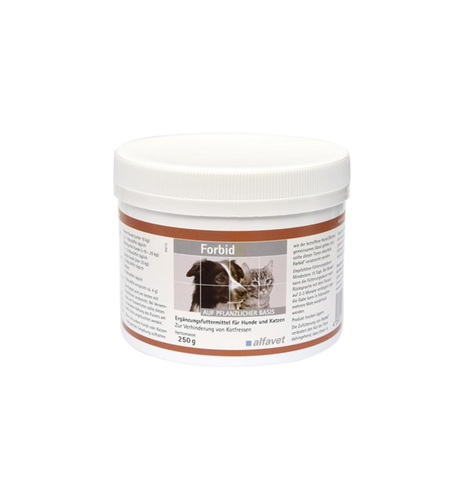 alfavet Forbid for the prevention of ingestion of droppings Against coprophagia Food supplement for Dogs and Cats Powder 250 g - Buy Online on GoSupps.com