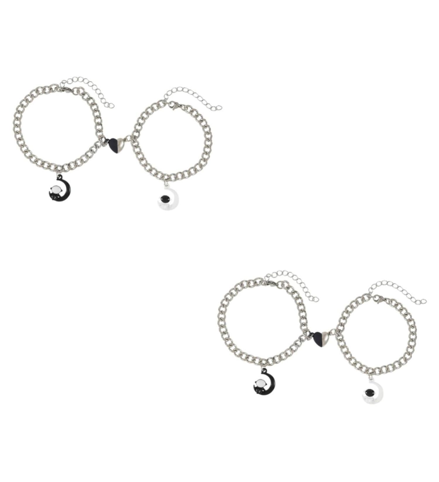 Holibanna 2 Pairs Astronaut Bracelet Adjustable Wrist Bracelet Delicate Lover Bracelet Chain Decor Valentine Bracelet for Couples Bracelet Jewelry Magnet Accessories Lovers Stainless Steel - Buy Online on GoSupps.com