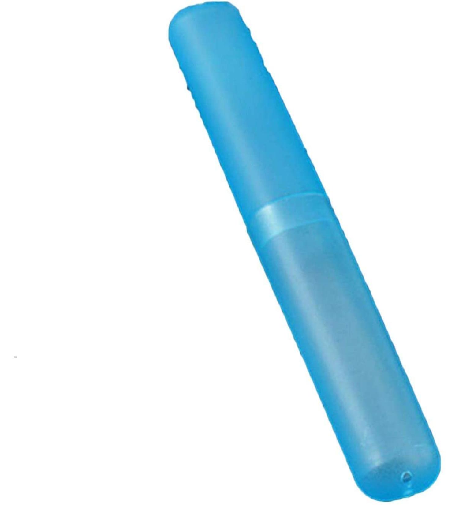 Portable Plastic Toothbrush Case - Travel & Camping Toothbrush Storage Box with Air Hole - Dust-Proof & Stylish Makeup Brush Holder - Blue - Buy Online on GoSupps.com