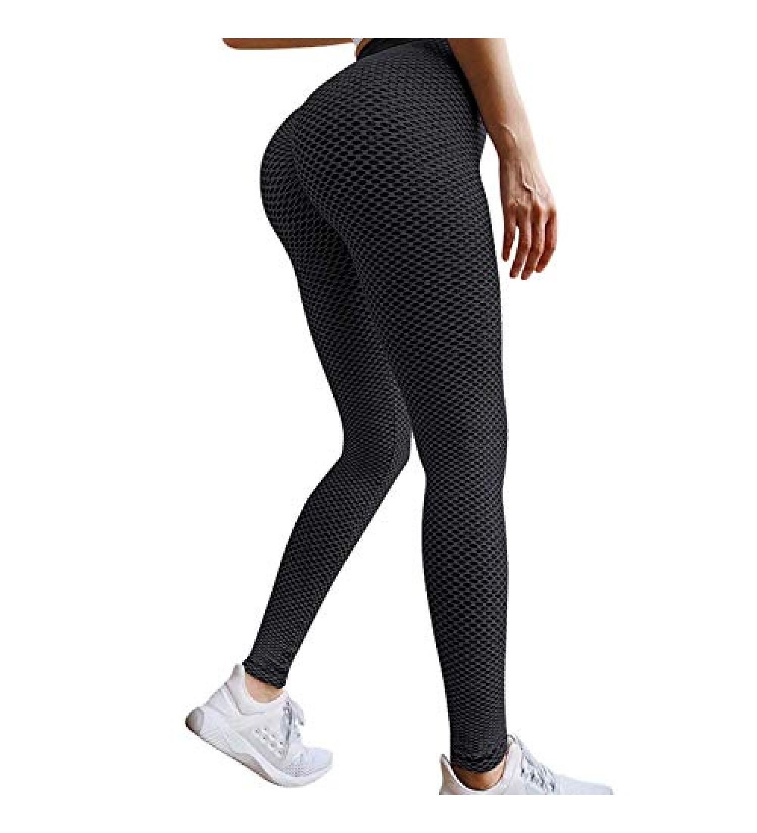 Famous TikTok High Waist Tummy Control Yoga Pants for Women - Booty Lifting Workout Tights in Large (D-black) - Buy Online on GoSupps.com