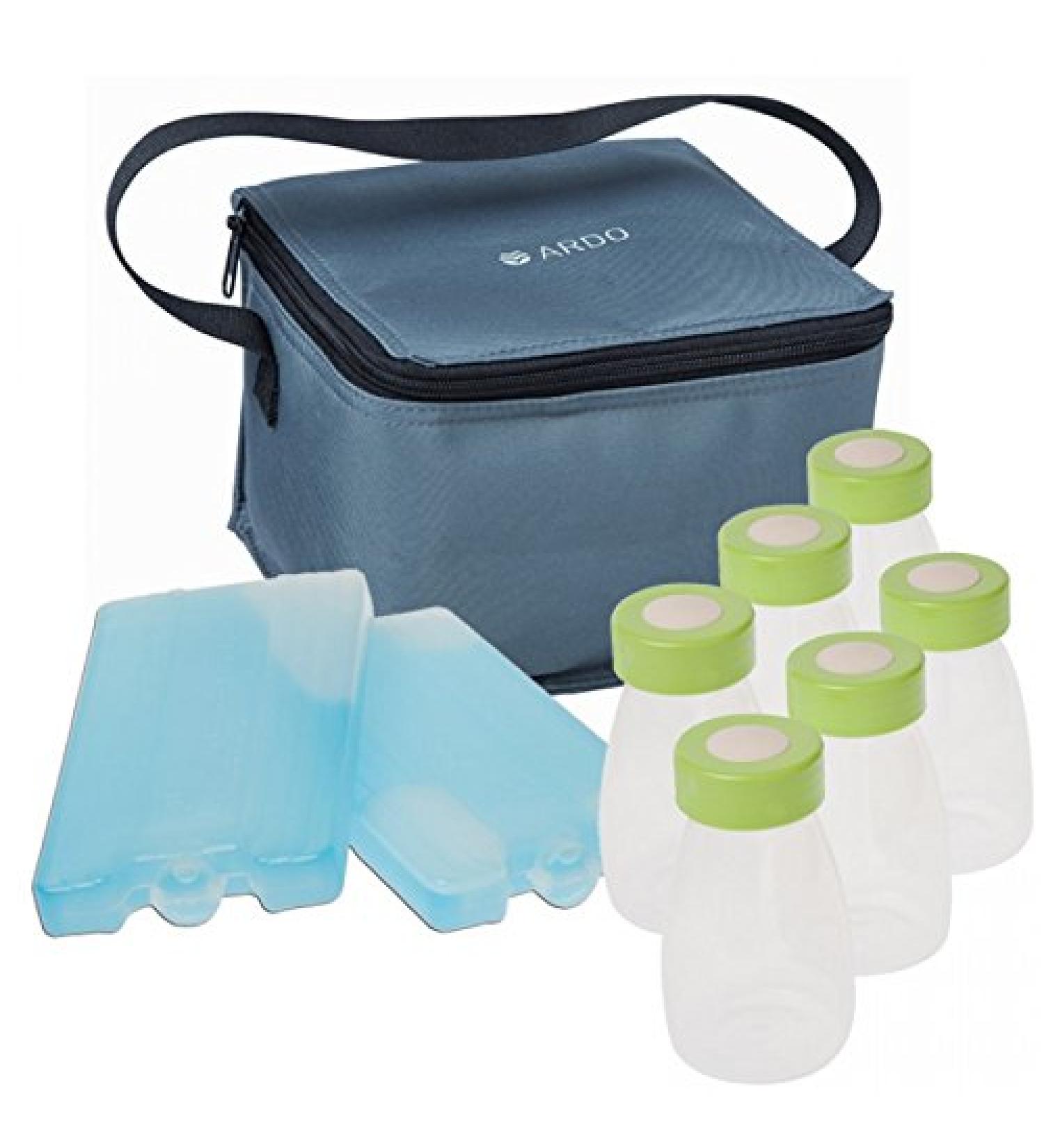 Ardo Breast Milk Cool Bag Complete - Insulated Storage for Safe Transport | Includes 6 Bottles, 2 Coolers & Cooling Bag | Ideal for Holiday, Work & Travel - Buy Online on GoSupps.com