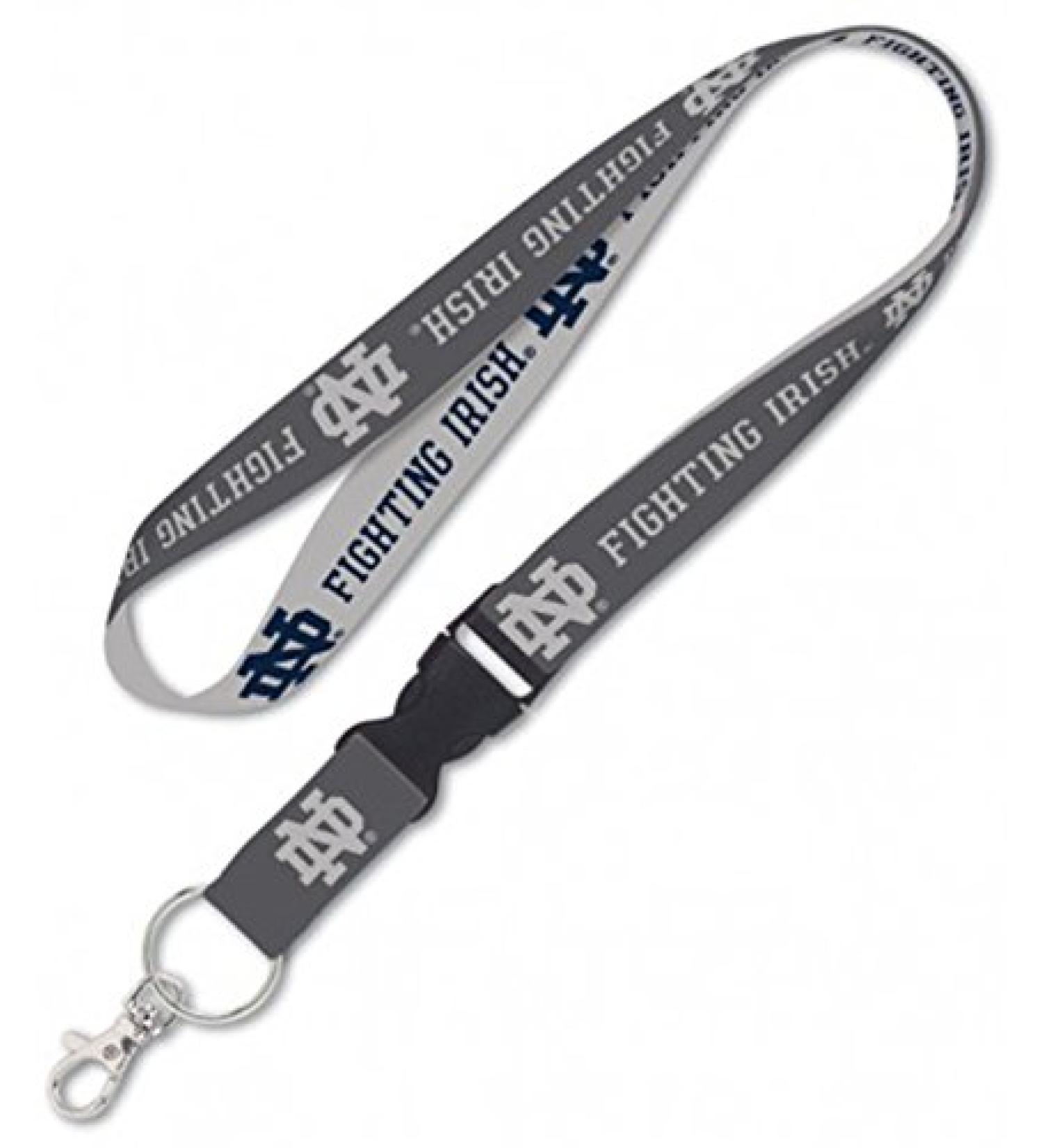WinCraft Notre Dame Fighting Irish Premium Lanyard Key Ring, Charcoal Edition