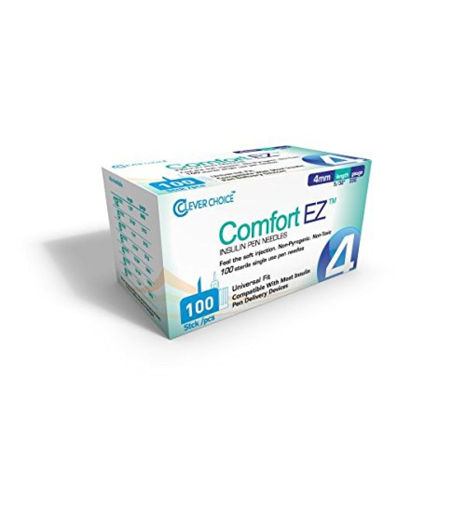 Clever Choice ComfortEZ Insulin Pen Needles 33G 4mm - 100/bx - Buy Online on GoSupps.com