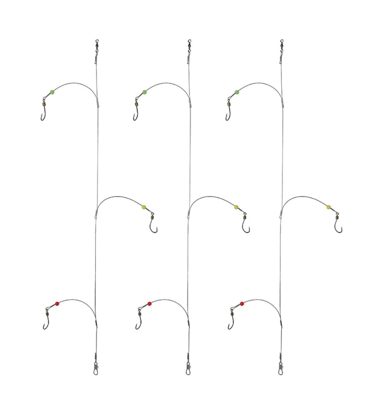 Dyxssm Stainless Steel Fishing Hooks with Leader Rigging - 3 Hook Line Rig for Fishing, 10# Style-b - Buy Online on GoSupps.com