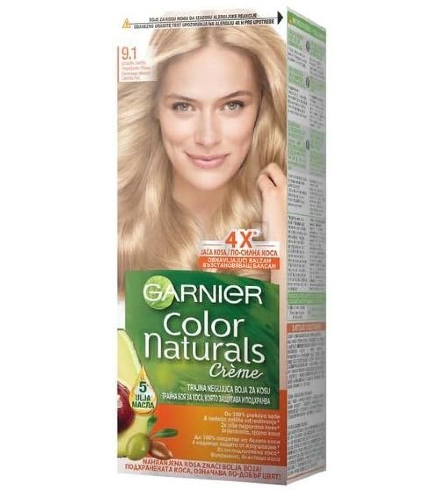 Garnier Color Naturals Nourishing Hair Cream #9.1 Light Blonde (Pack of 3)