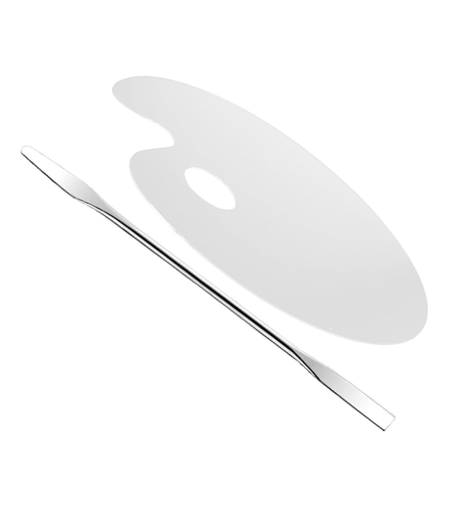 TEHAUX Acrylic Mixing Palette Set - Clear Cosmetic Palette for Foundation & Nail Polish | Perfect Powder Mixing Plate with Spatula - Buy Online on GoSupps.com