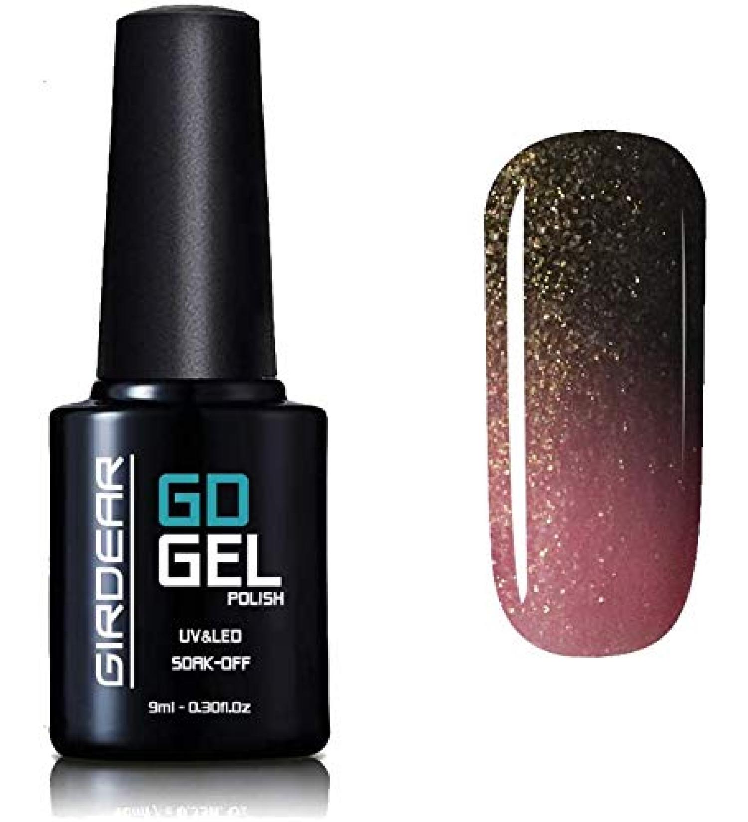 Girdear Thermal Temperature Colour Changing Gel Nail Polish Soak Off UV LED Nail Lacquer #9048
