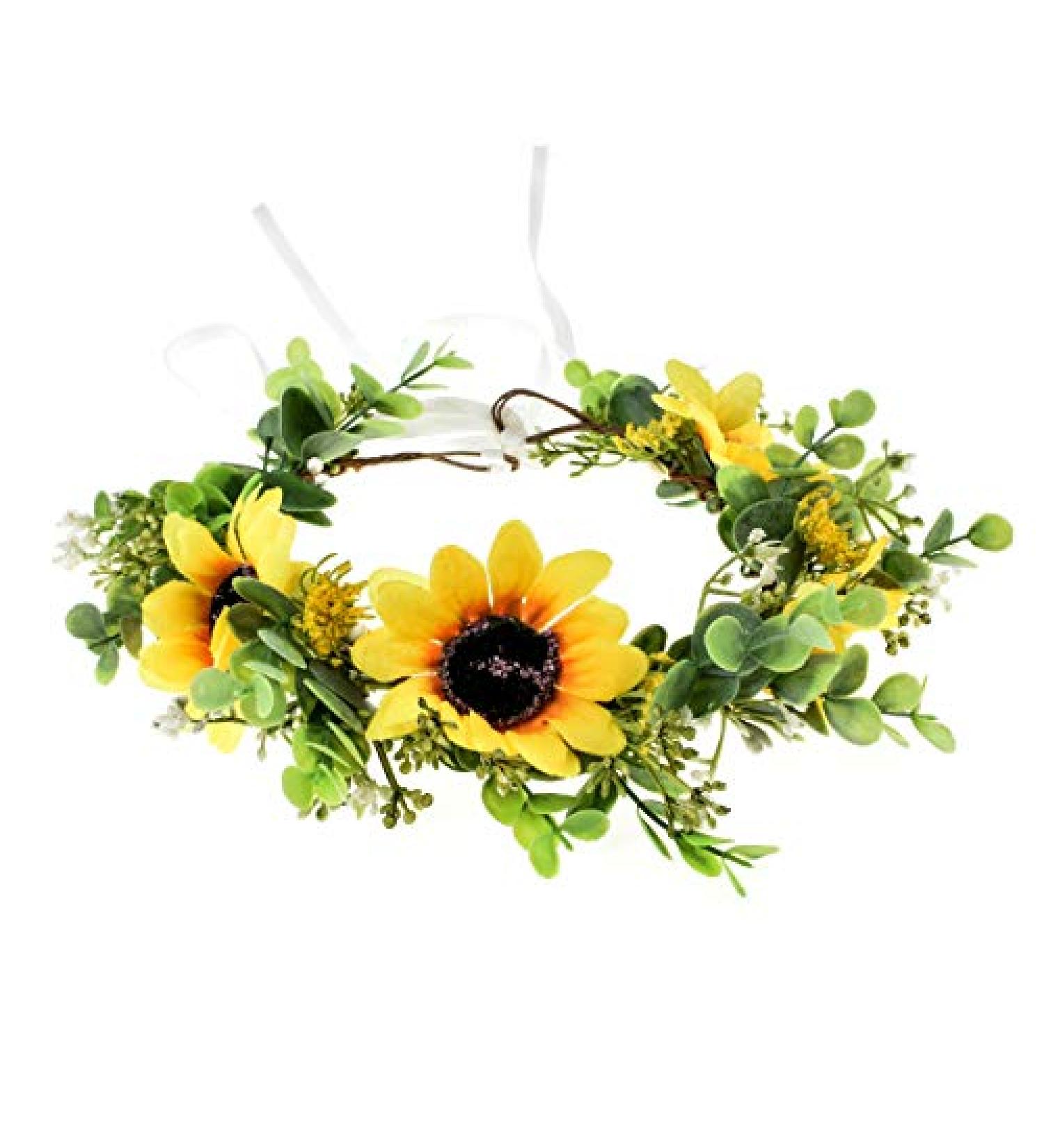 Vividsun Sunflower Crown Floral Flower Crown Hair Accessories Yellow