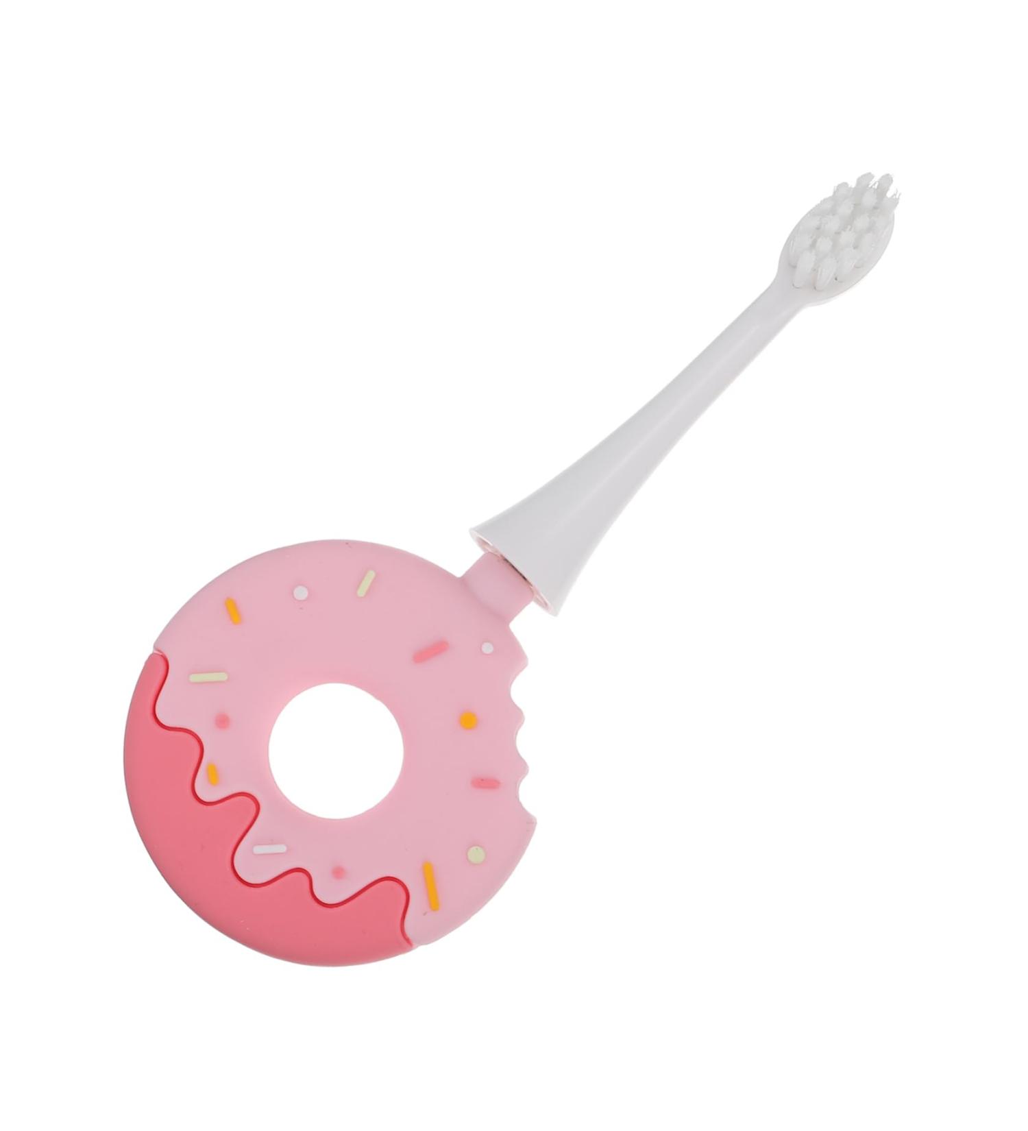 GLEAVI Pink Children's Toothbrush - Soft Silica Gel Donut Design for Gentle Tooth Cleaning (1 Pack) - Buy Online on GoSupps.com