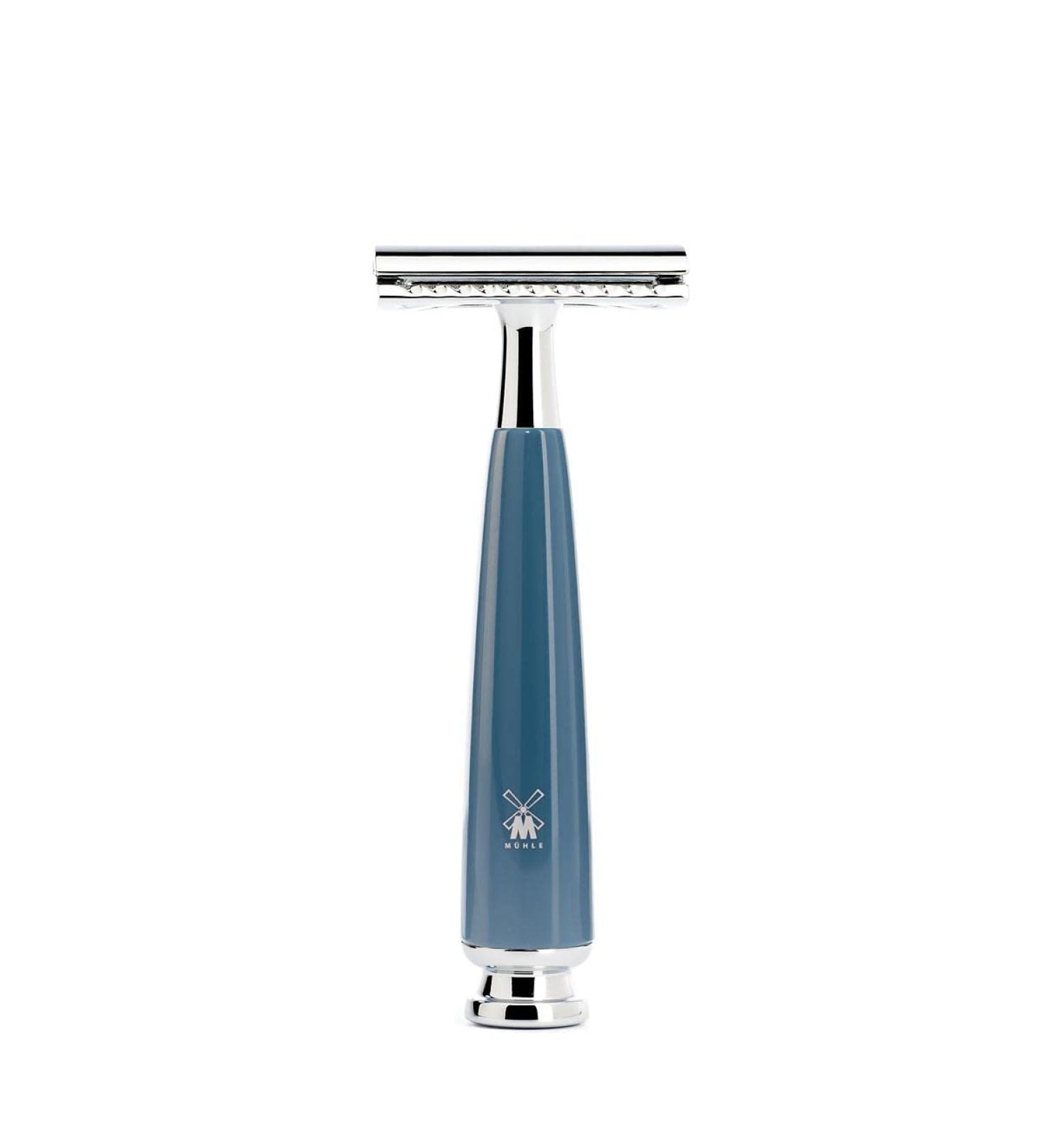 MÜHLE RYTMO Double Edge Safety Razor (Closed Comb) For Men - Perfect for Every Day Use, Barbershop Quality Close Smooth Shave Petrol Blue - New