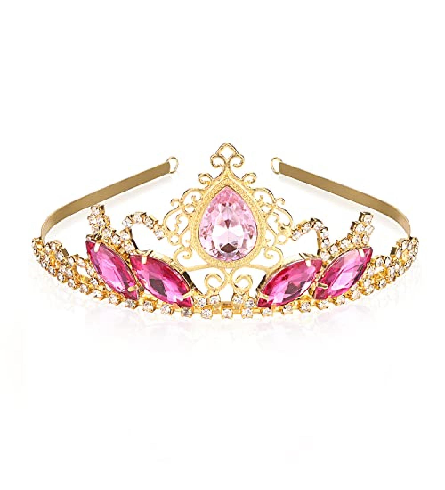 Pink Rhinestone Fairy Bridal Headpiece, Gold Crown for Birthday, Halloween - Shop Now - Buy Online on GoSupps.com