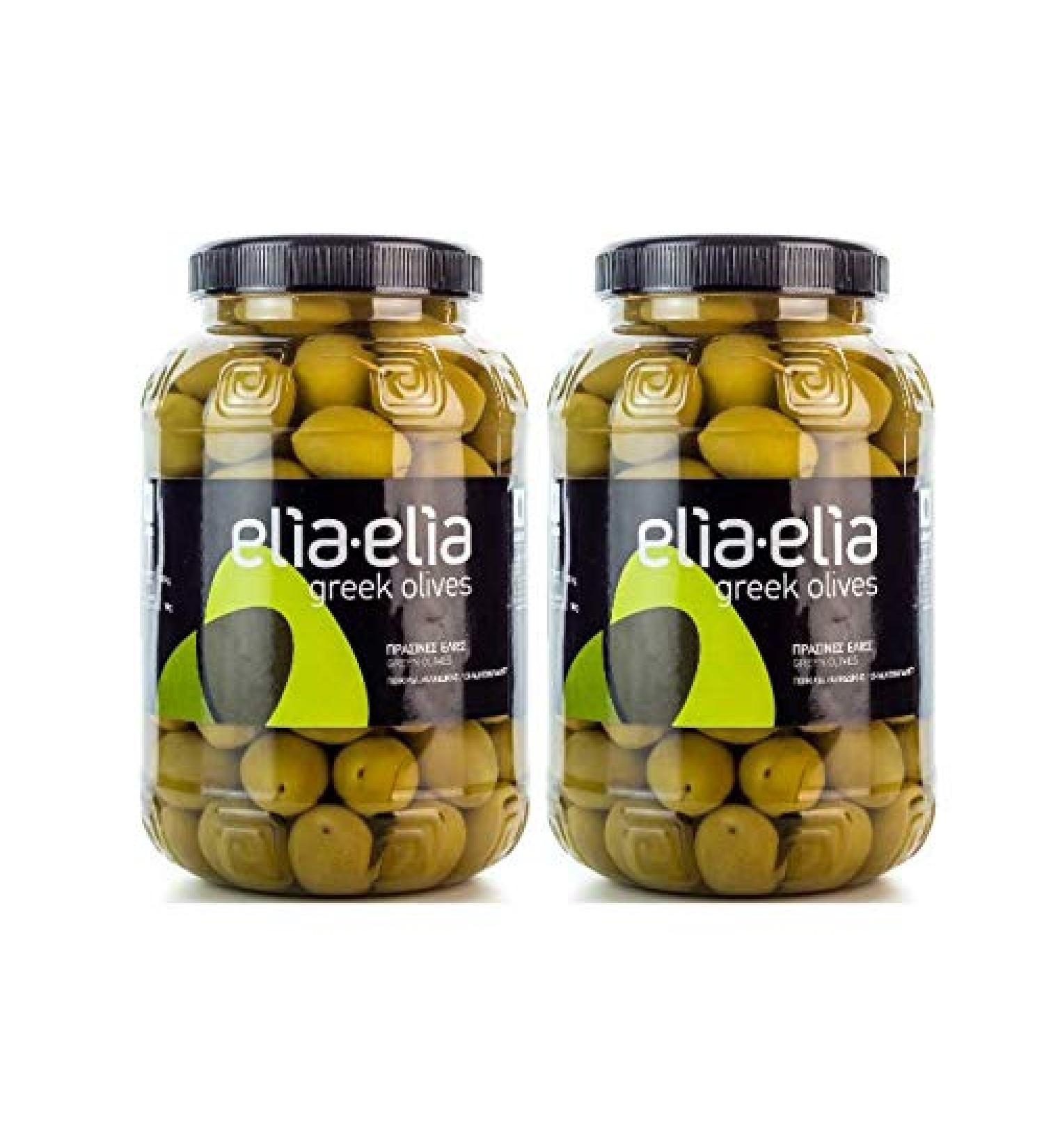 2x 1kg of green Greek chalkidiki olives very large super mammoth mammouth inserted into lake + 10ml olive oil for testing in the set - Chalkidiki Greece