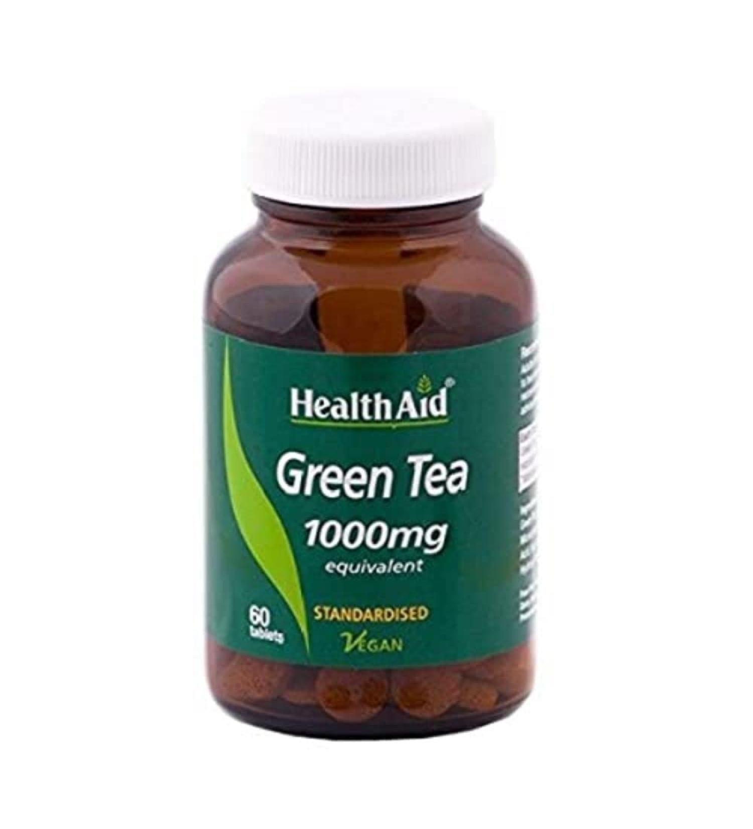 HealthAid Green Tea Extract 100mg - 60 Tablets | Natural Antioxidant Support - Buy Online on GoSupps.com