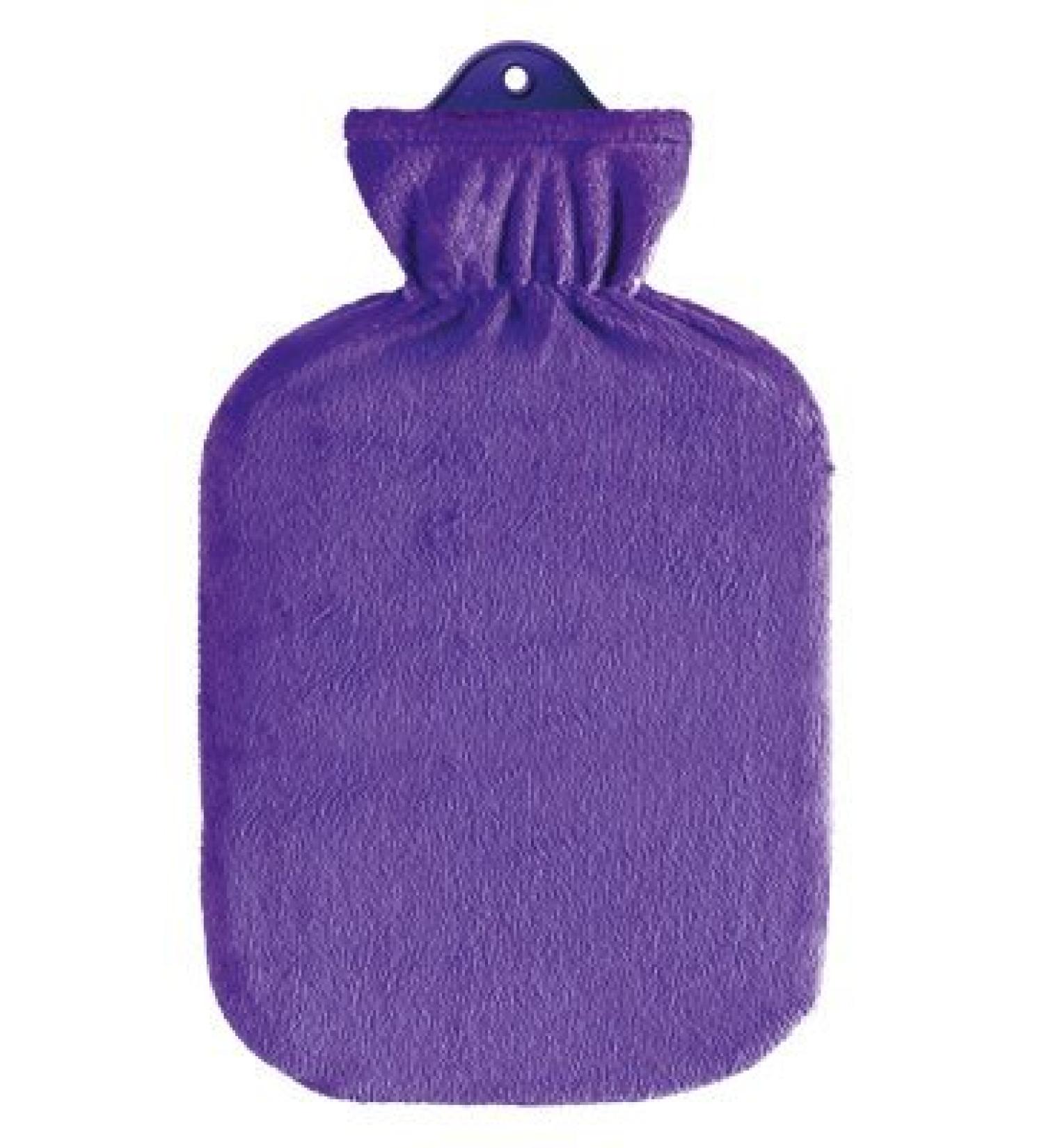 Classic Purple Fleece Hot Water Bottle - 2.0 Liters | International Shipping Available - Buy Online on GoSupps.com