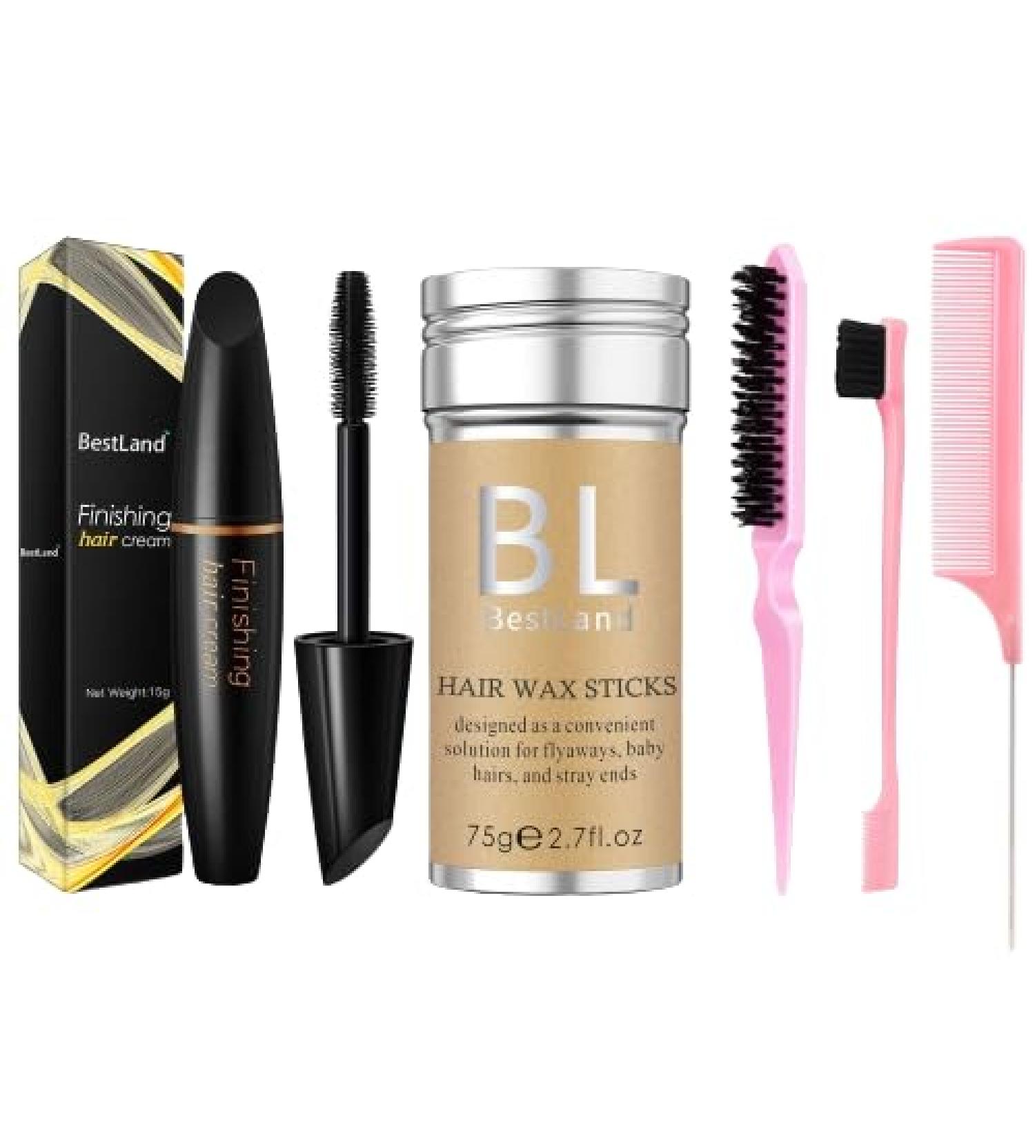 BestLand 5 Pcs Hair Wax Stick Set - Flyaways Edge Control & Styling Comb for Kids & Women | Pink Hair Bun Maker & Accessories - Buy Online on GoSupps.com