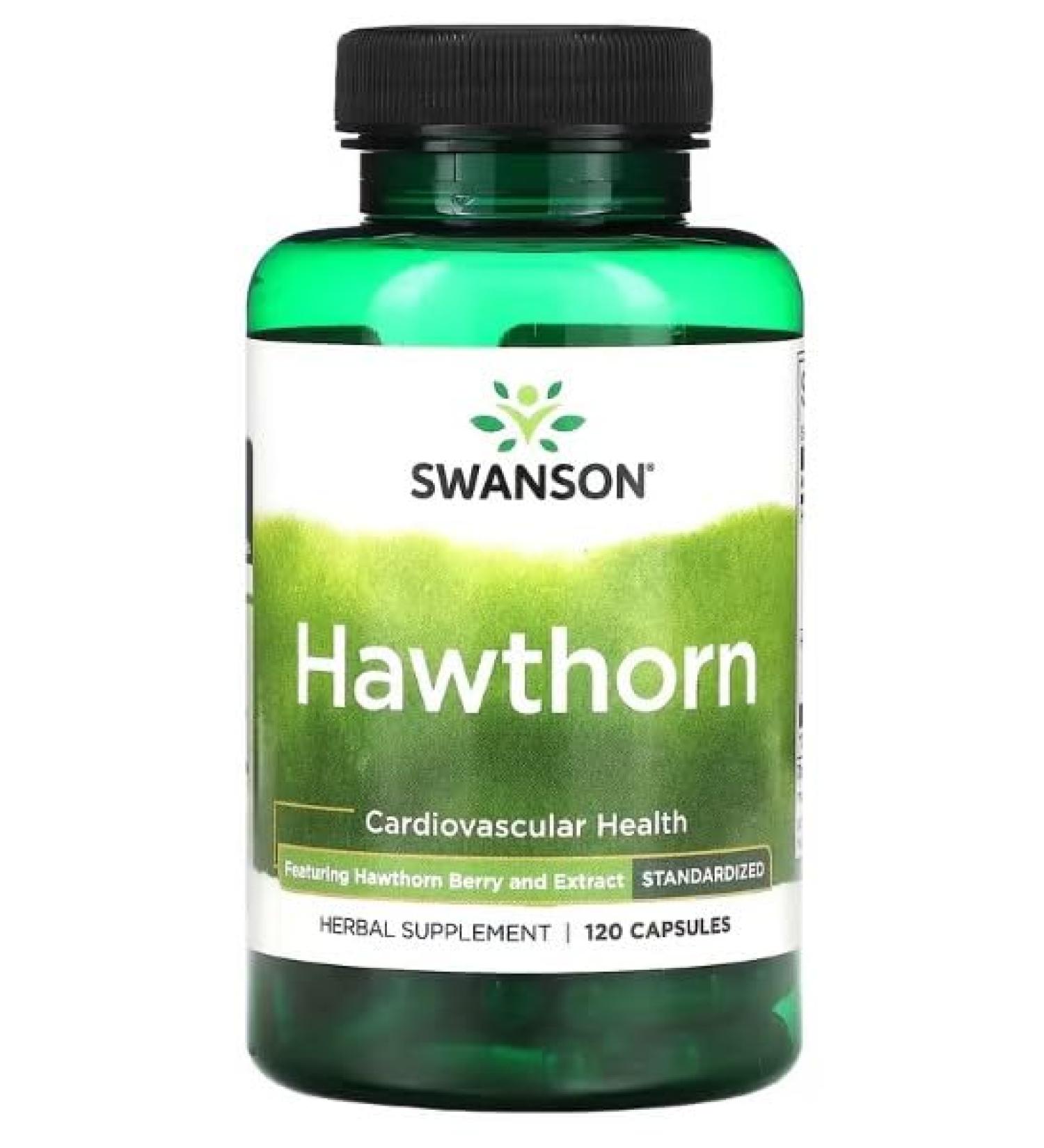 Swanson Hawthorn Extract 500mg - 120 Capsules | Dietary Supplement for Cardiovascular Health & Blood Pressure - Buy Online on GoSupps.com