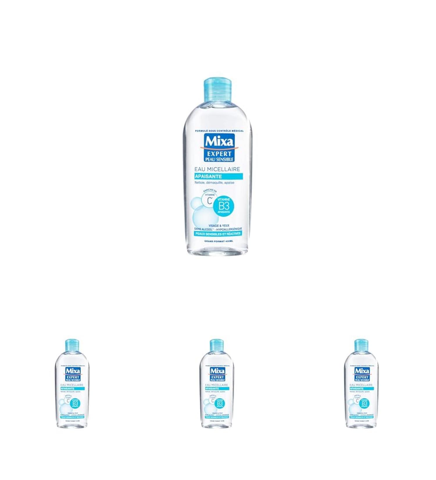 Mixa Expert Peau Sensible Eau Micellaire Physiologique 400 ml (Lot de 4) Eau Micellaire Physiologique 400ml 400 ml (Lot de 4) - Buy Online on GoSupps.com