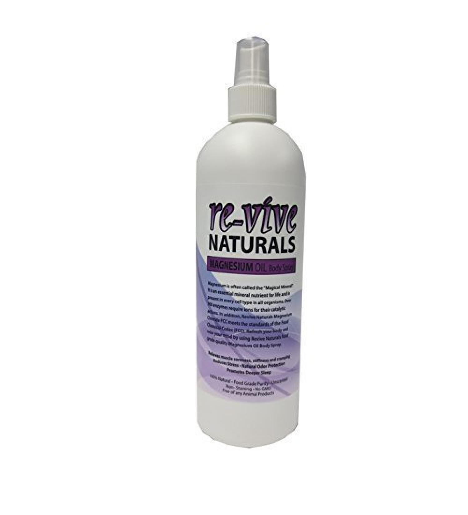 Re-Vive Naturals Magnesium Oil Spray 16 Oz Food Grade Quality