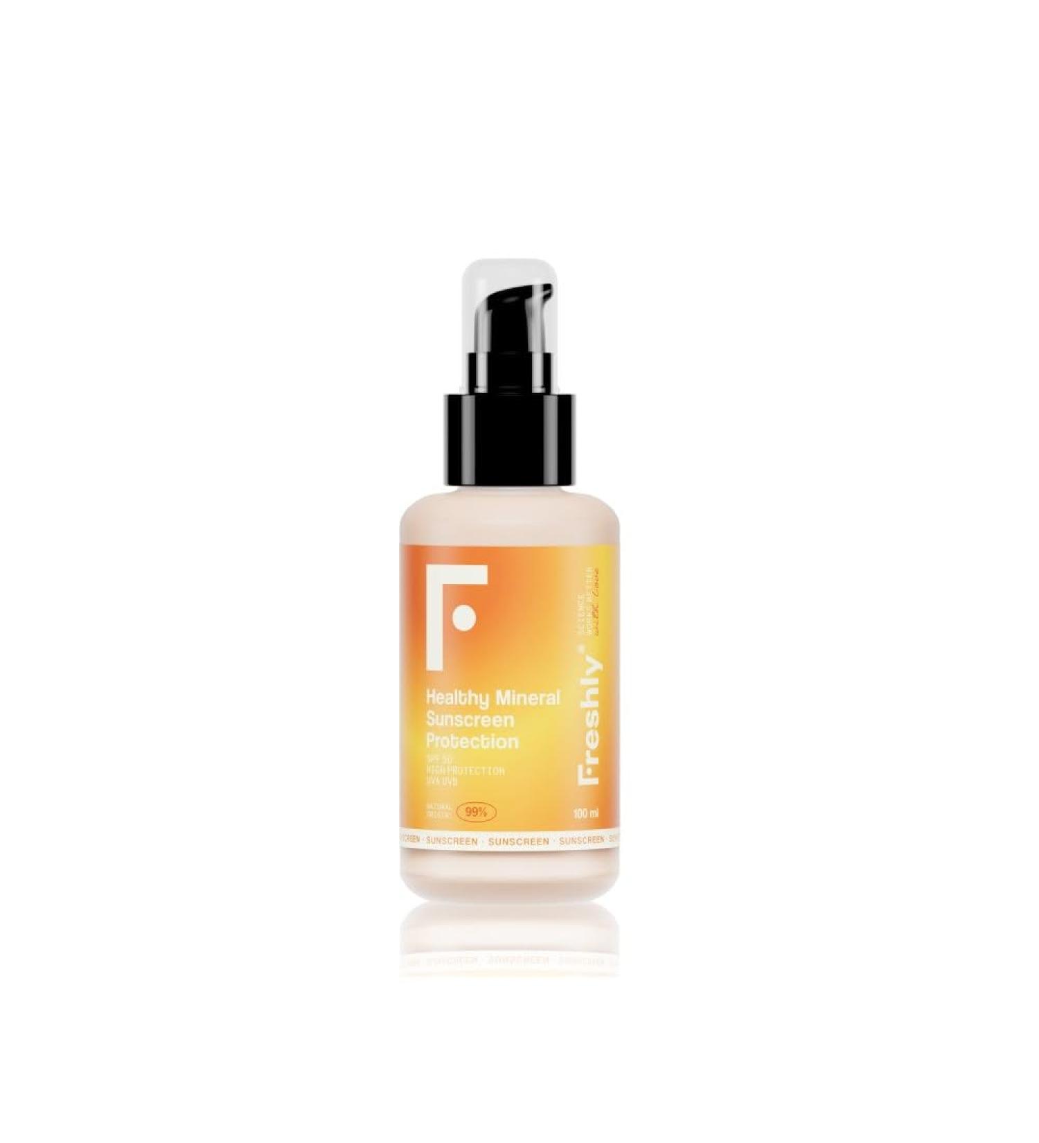  Freshly Freshly Cosmetics Mineral Sunscreen SPF 50+ Mineral Protection Sunscreen 100ml - Buy Online on GoSupps.com
