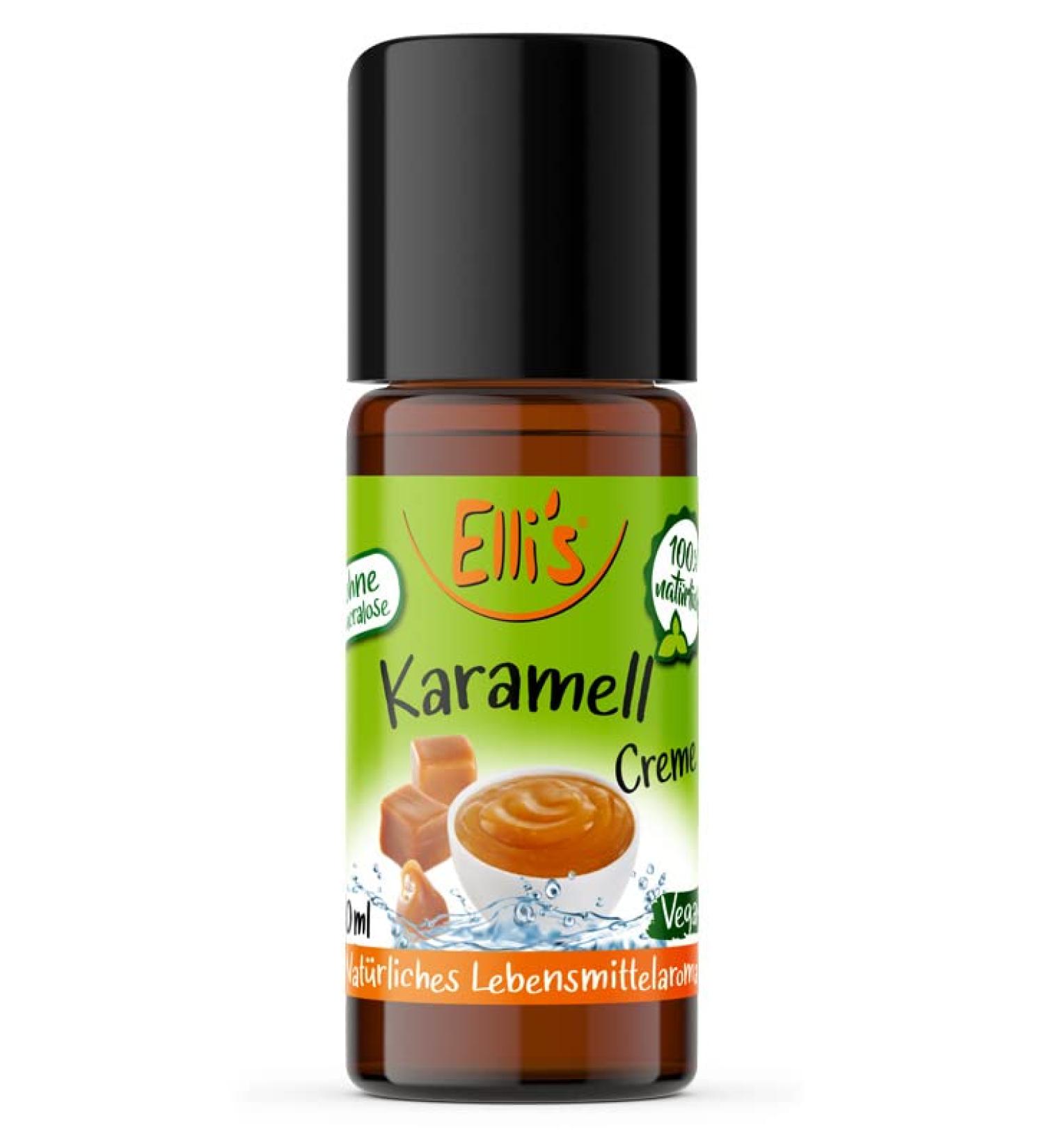 Elli's Aromas Caramel Cream - Vegan Natural Food Aroma Concentrate | 100% Pure for Dishes & Drinks | 10ml - Buy Online on GoSupps.com
