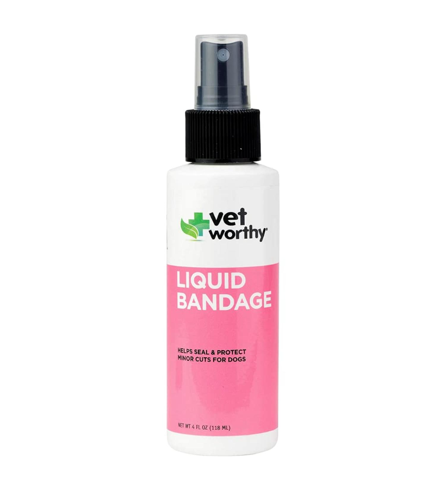 Vet Worthy Liquid Bandage for Dogs - Dog Wound Care Solution with Aloe Vera - 4oz - Buy Online on GoSupps.com