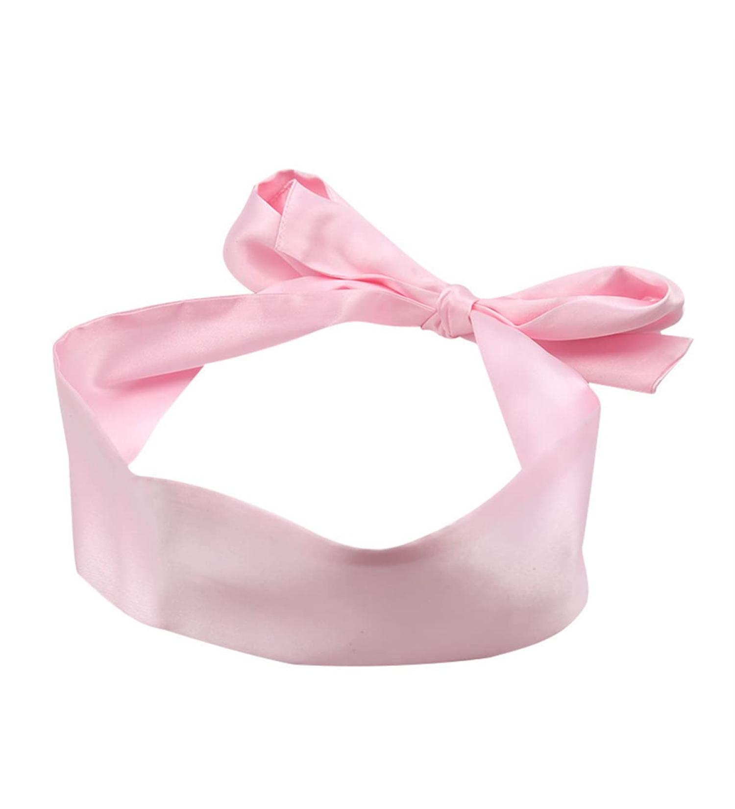 Soft Satin Eye Mask Sleeping Eye Mask 2 Colors 2 Sides Multicolor Optional 59 in x 2.8 in (Pink)