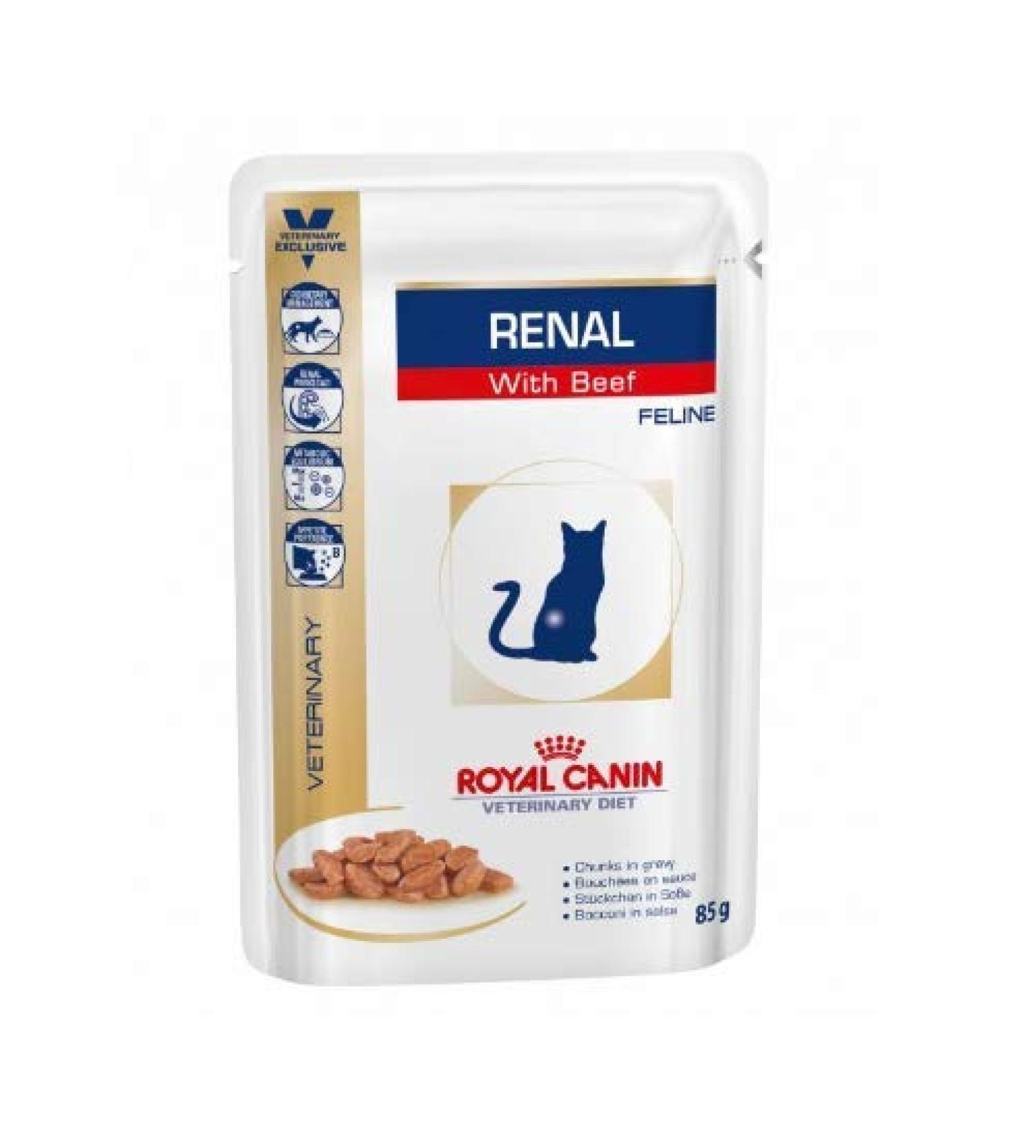ROYAL CANIN Veterinary Diet Renal Wet Cat Food 48 x 85g Beef sachets