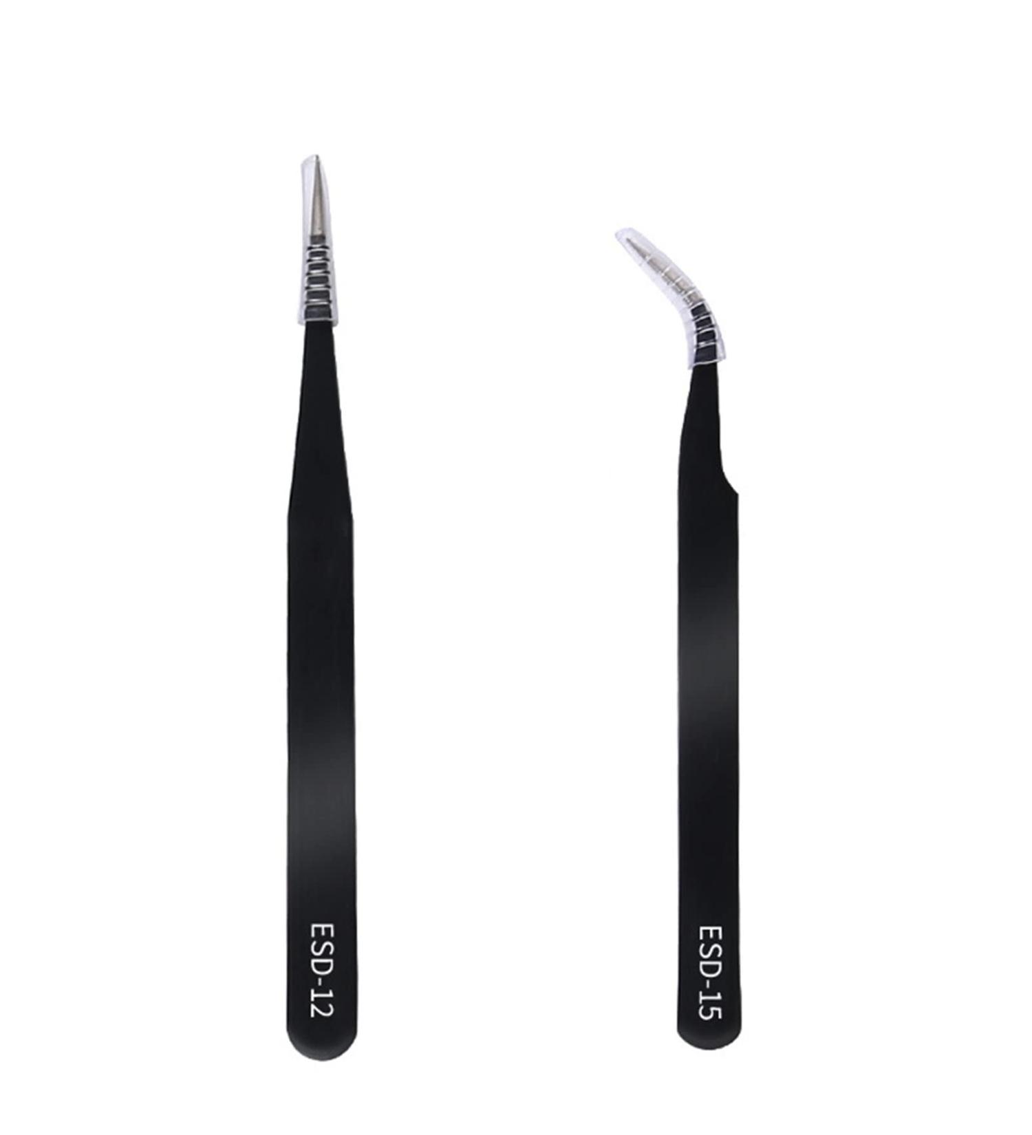 Multi-Functional Tweezers for Nail Art, Eyelash Extension, and Ingrown Hair Removal - Black Rhinestone Pickers Included - Buy Online on GoSupps.com