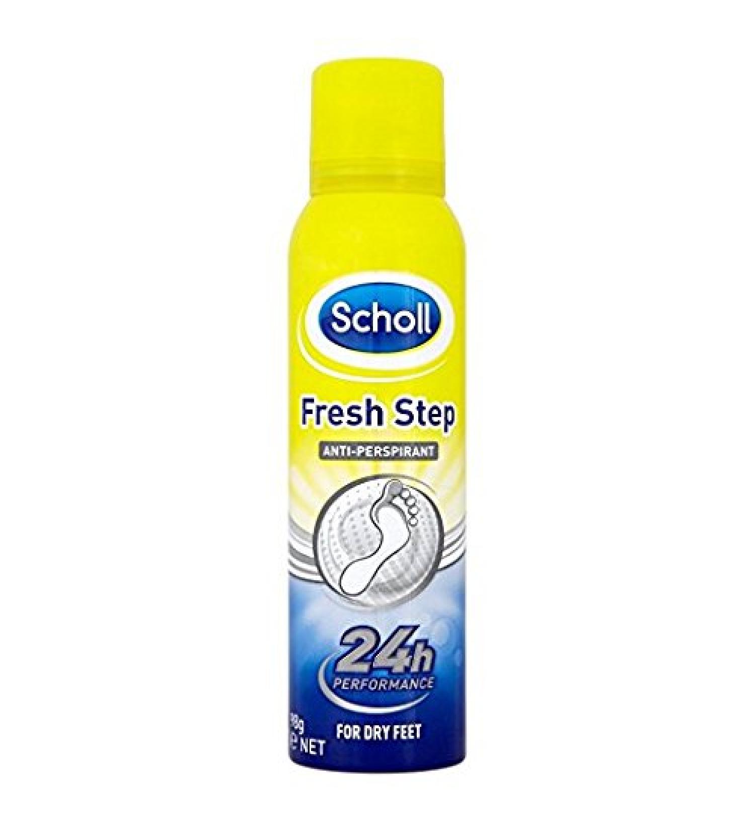 Scholl Fresh Step Anti-Perspirant Foot Spray 150 ml Pack of 4 Fresh 150 ml (Pack of 4)