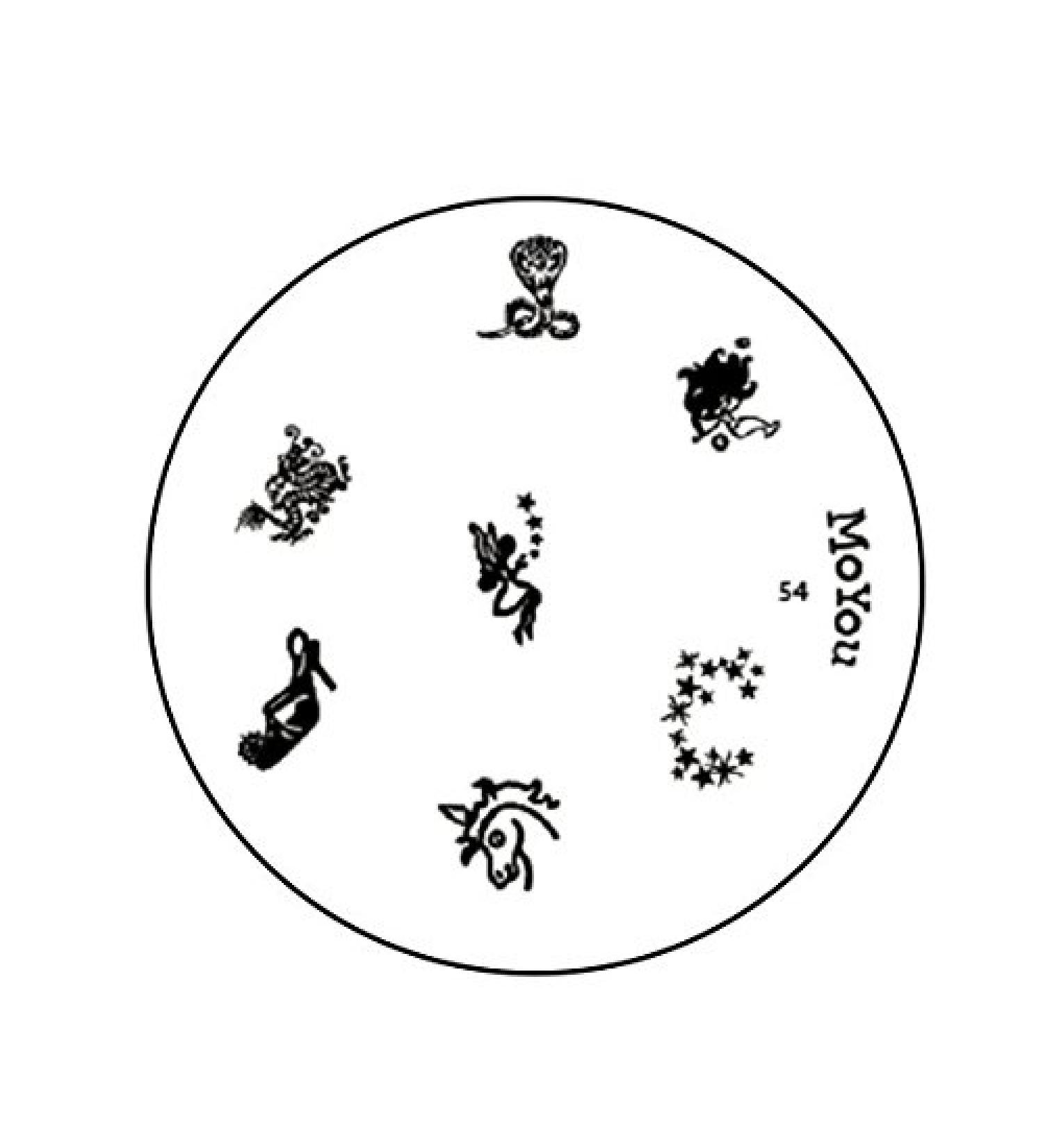 Original MoYou Nail Art Image Stamp Plate Number 54 Manicure Design