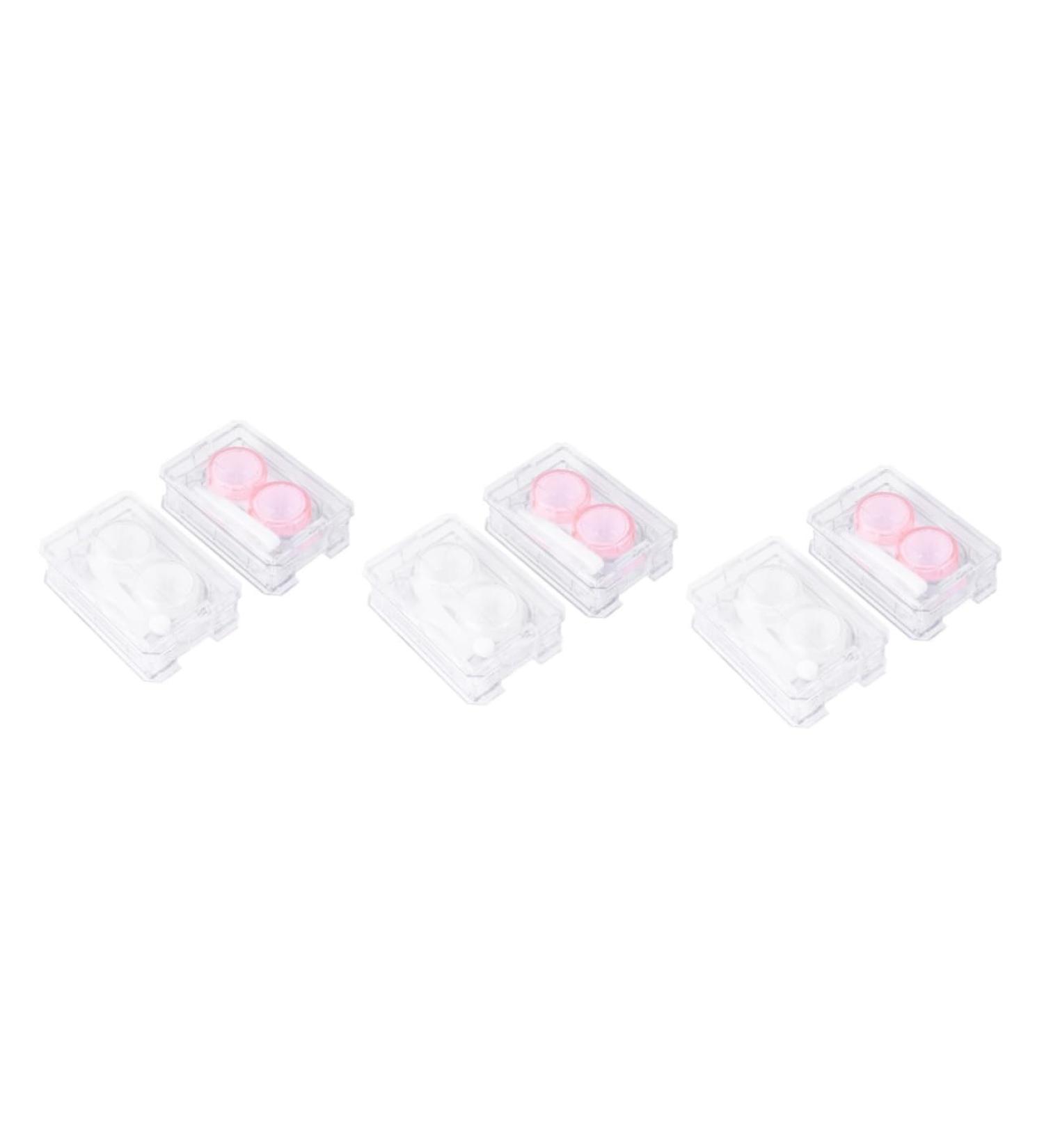 Partykindom 6 STK Mini Colored Contact Lens Containers with Cleaning Case & Mirror - Japanese Style Holder - Buy Online on GoSupps.com