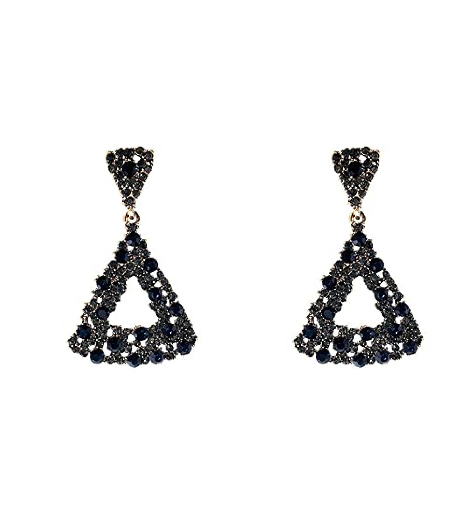 Earrings for Women Ladies Earrings Fashion Black Triangle Rhinestone Drop Earrings Ladies Retro Pendant Earrings Girls Wedding Birthday Jewelry Fashion Earrings Earrings for Women - Buy Online on GoSupps.com