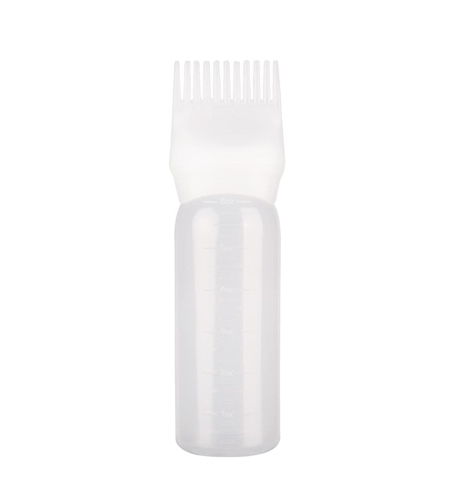 NAUZE 1 Pack White Hair Dye Brush Bottle Root Comb Applicator Bottle Hair Coloring Dye Applicator Scalp Treatment Bottle (White) - Buy Online on GoSupps.com