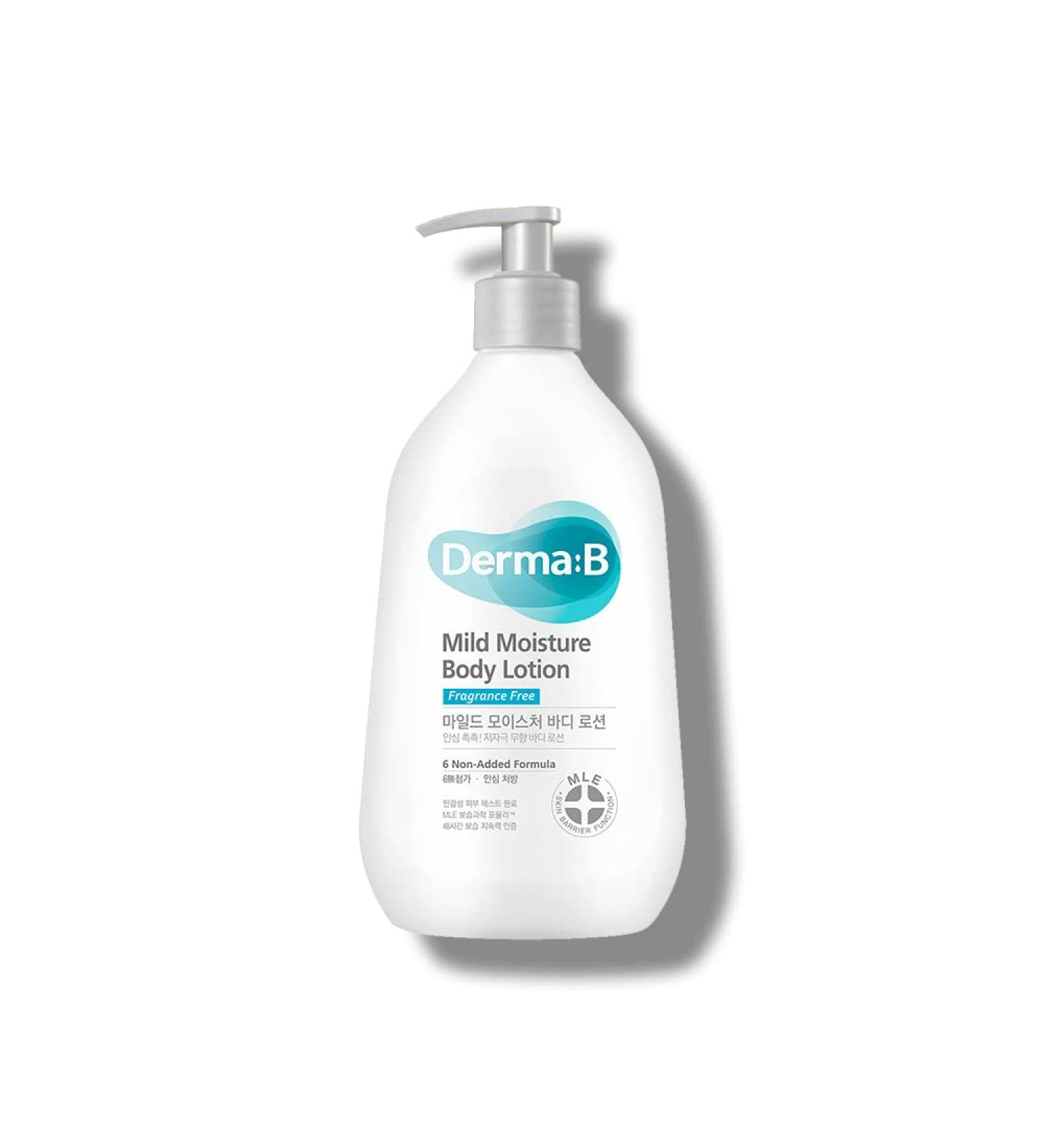 Derma:B Fragrance-Free Mild Moisture Body Lotion 13.5 fl oz â€“ Hydrating & Gentle Care - Buy Online on GoSupps.com
