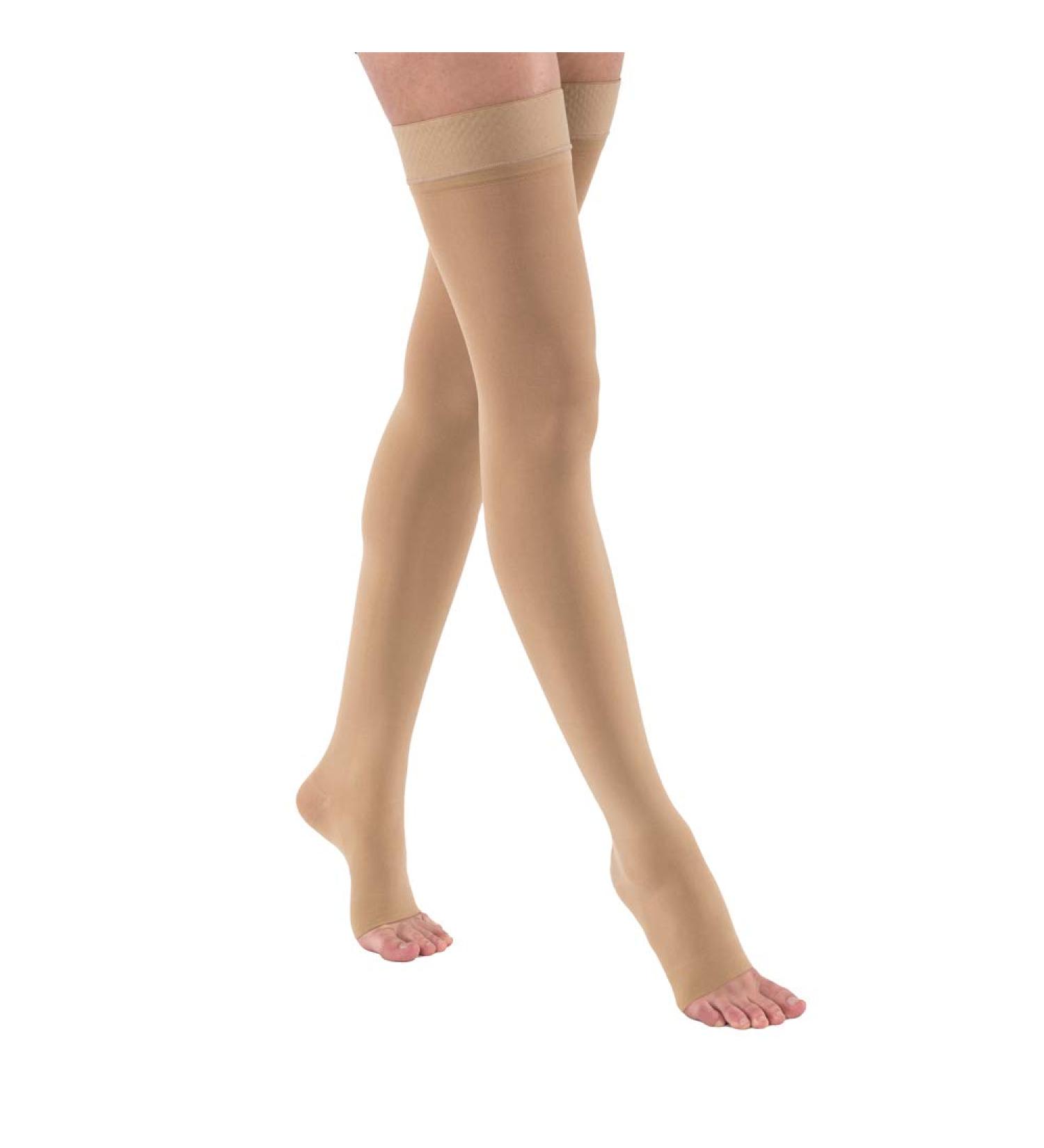 JOBST Opaque Firm Compression Stocking - Silicone Band 20-30mmHg Open Toe Thigh High Natural X-Large - International Shipping Available - Buy Online on GoSupps.com